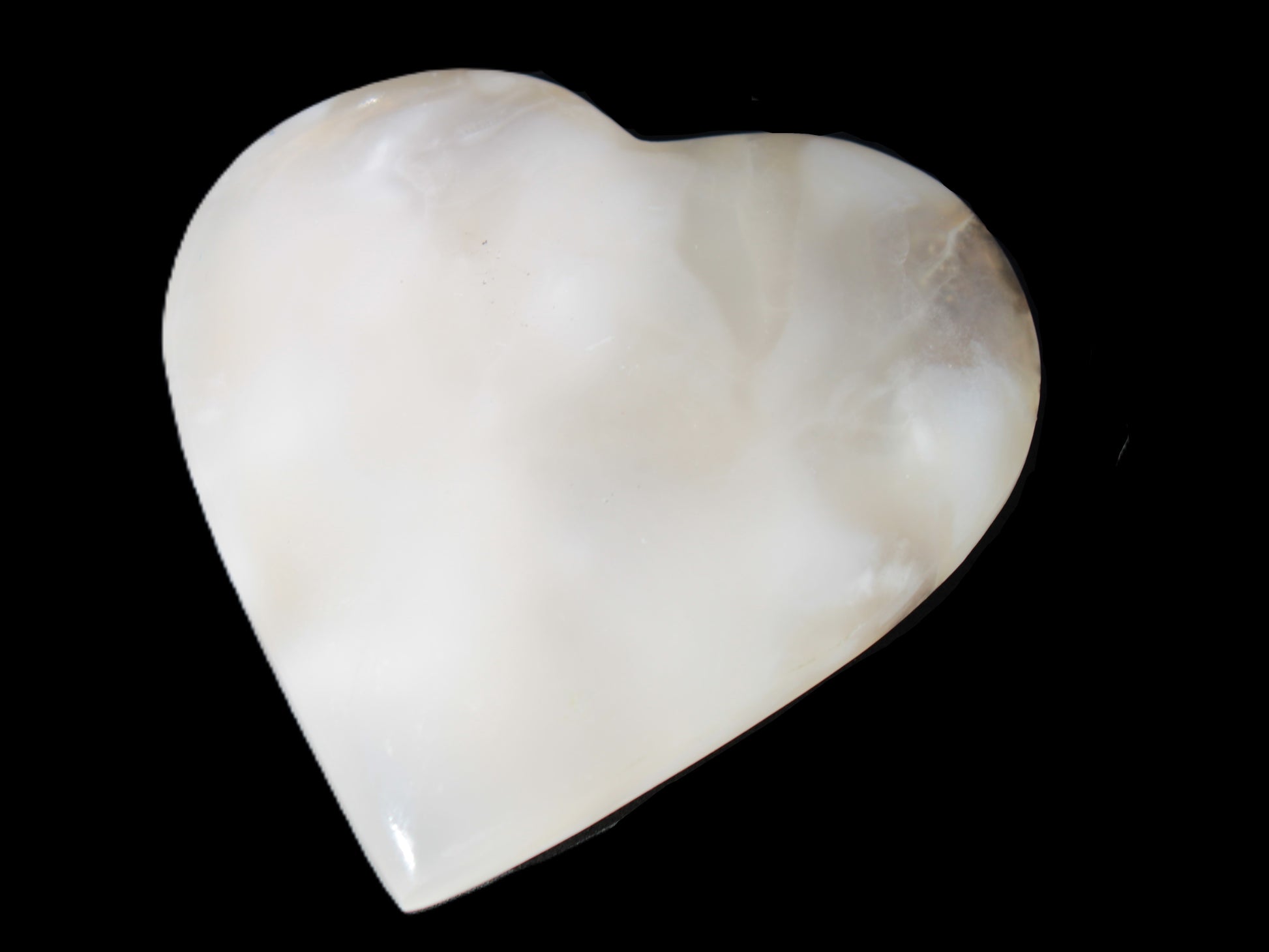 Mangano Calcite hand-carved heart 67-94mm  129-274g Rocks and Things