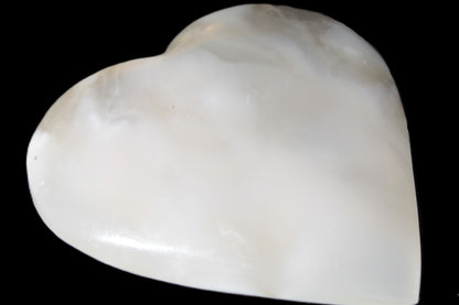 Mangano Calcite hand-carved heart 67-94mm  129-274g Rocks and Things