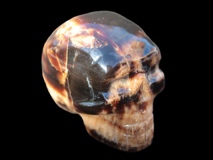 Chocolate Calcite skull 52-53mm 191-204g Rocks and Things