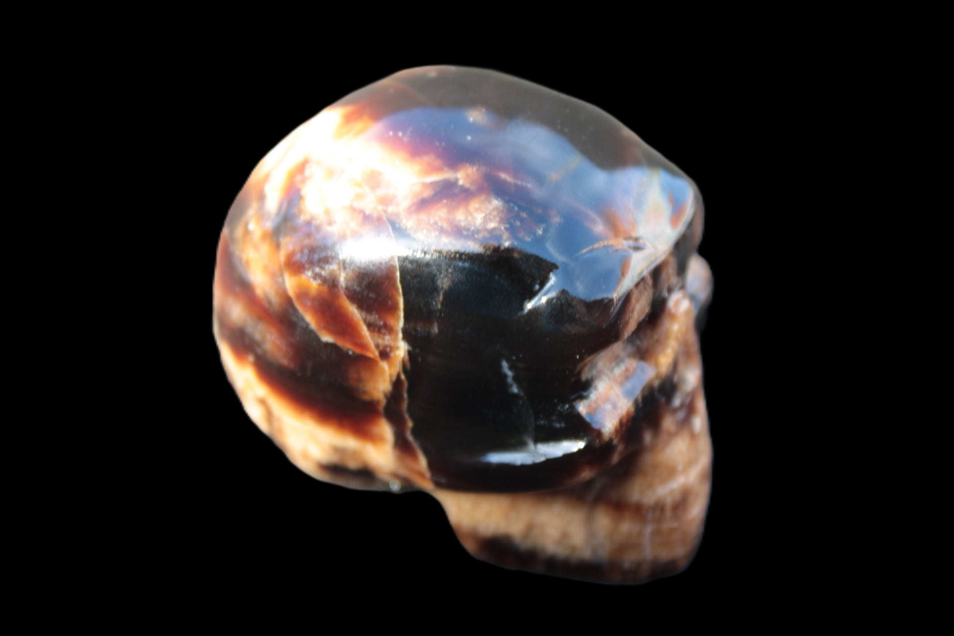 Chocolate Calcite skull 52-53mm 191-204g Rocks and Things