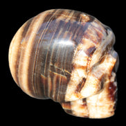 Chocolate Calcite skull 52-53mm 191-204g in sunshine - Rocks and Things Store