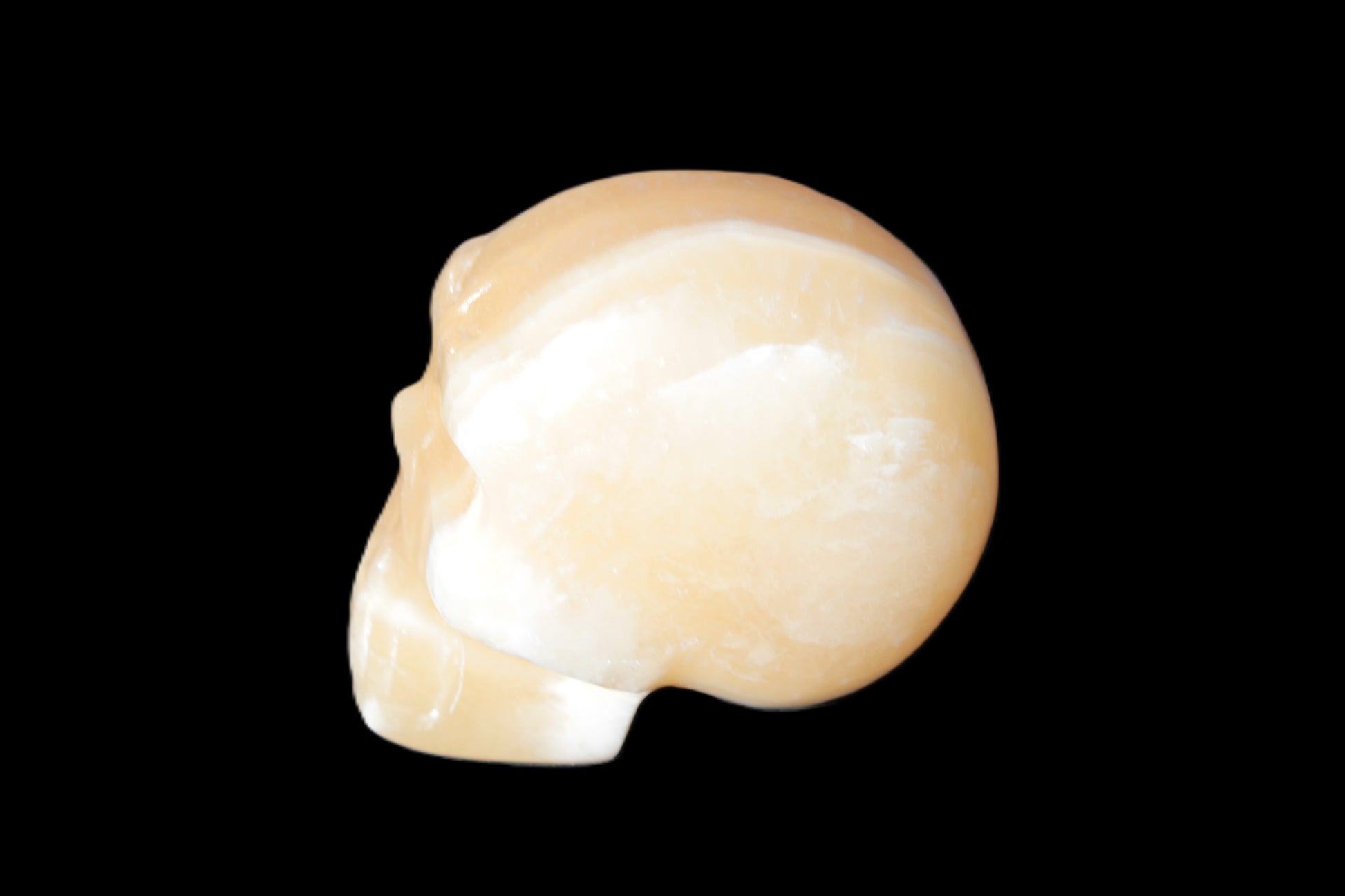 Banded Honey Calcite skull 44-55mm 134-191g Rocks and Things