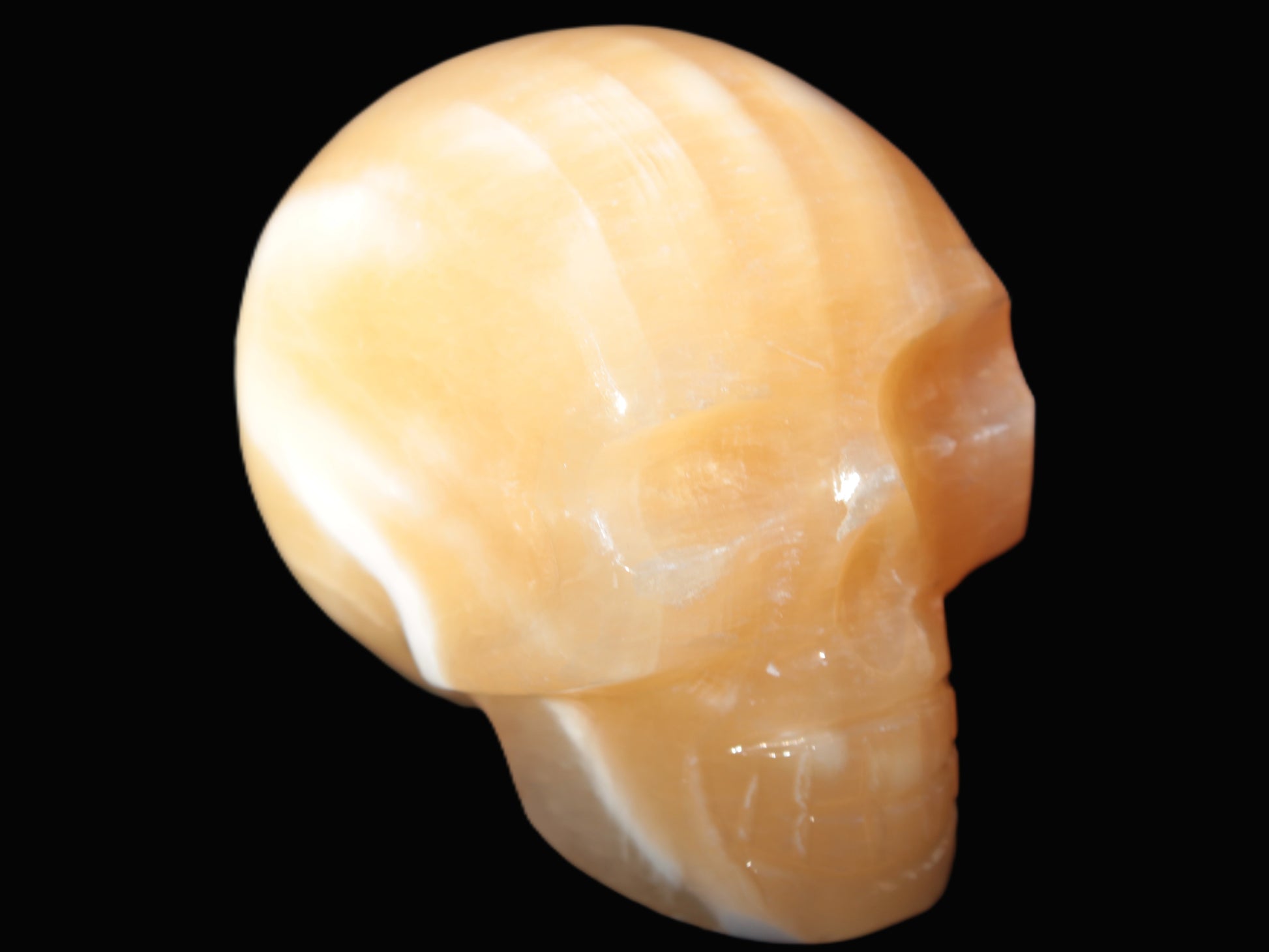 Banded Honey Calcite skull 44-55mm 134-191g Rocks and Things