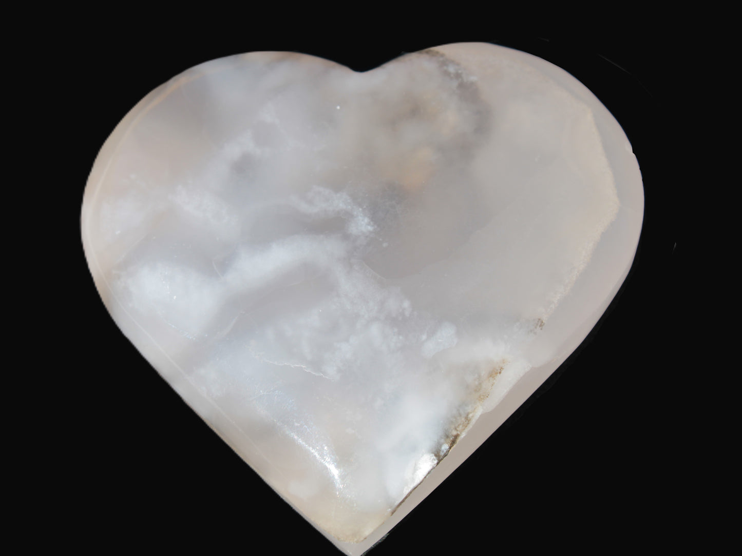 Mangano Calcite hand-carved heart 67-94mm  129-274g Rocks and Things