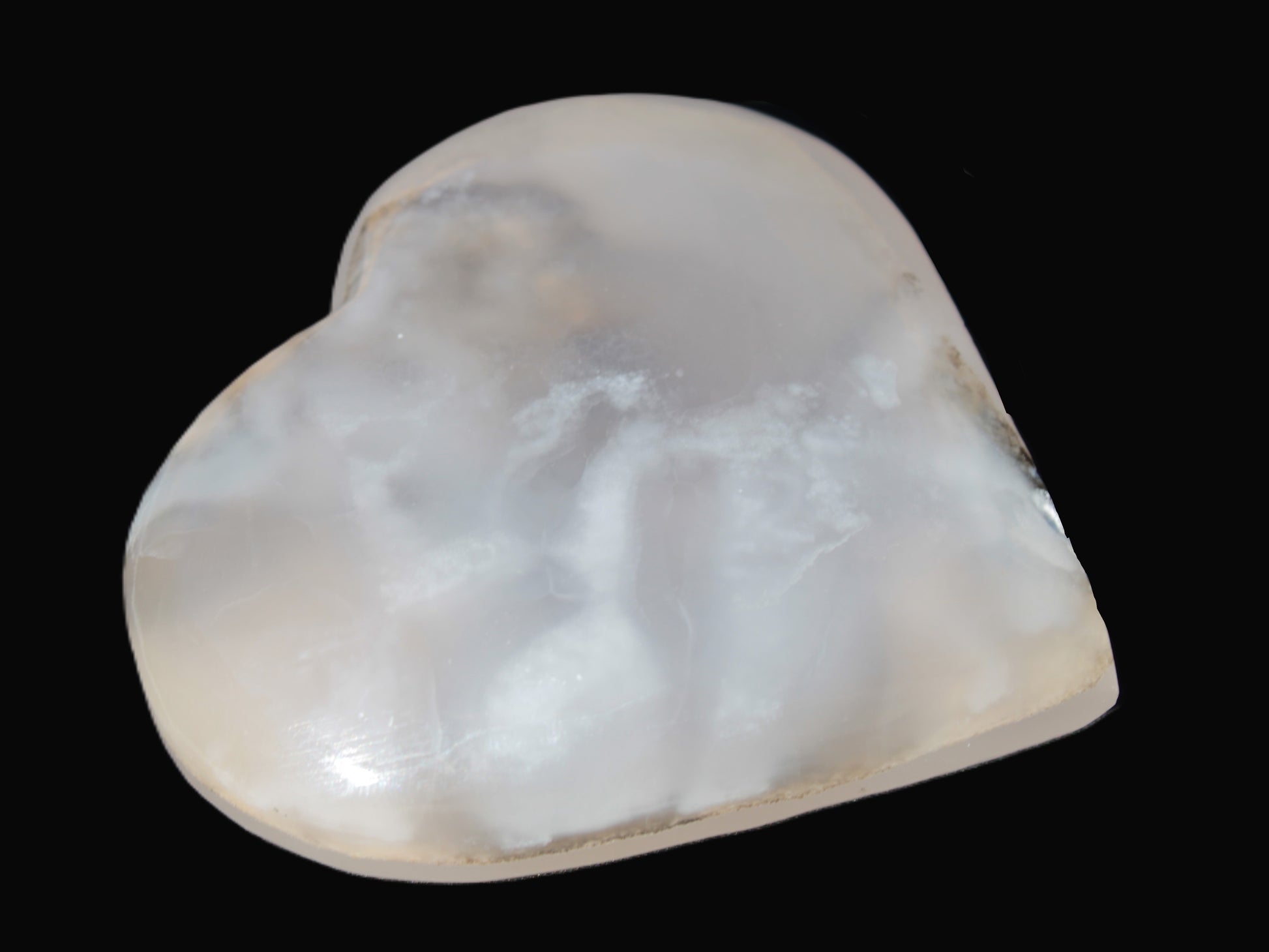 Mangano Calcite hand-carved heart 67-94mm  129-274g Rocks and Things