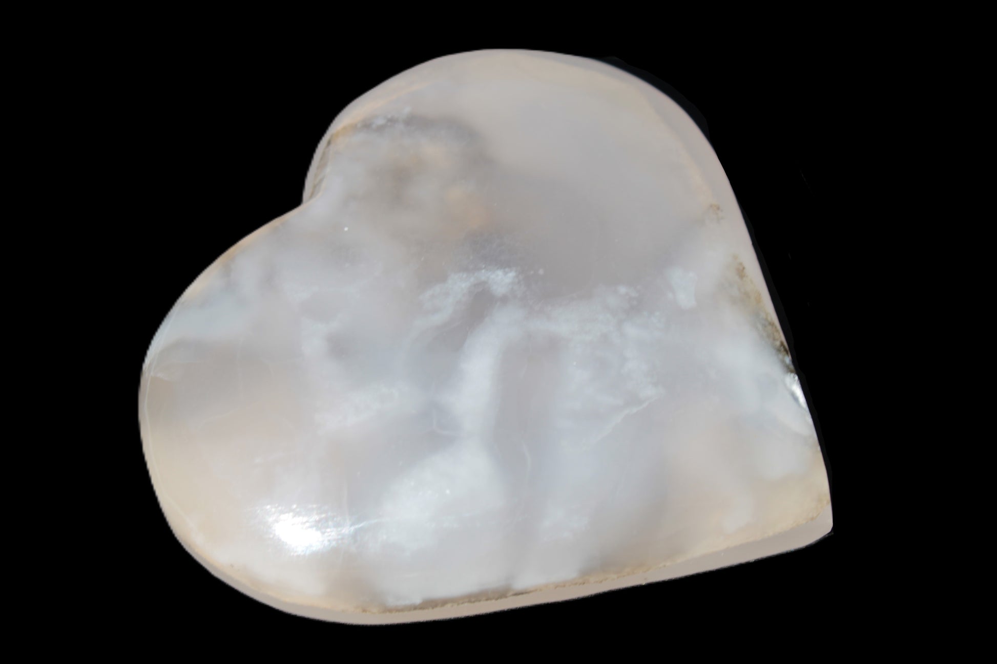 Mangano Calcite hand-carved heart 67-94mm  129-274g Rocks and Things