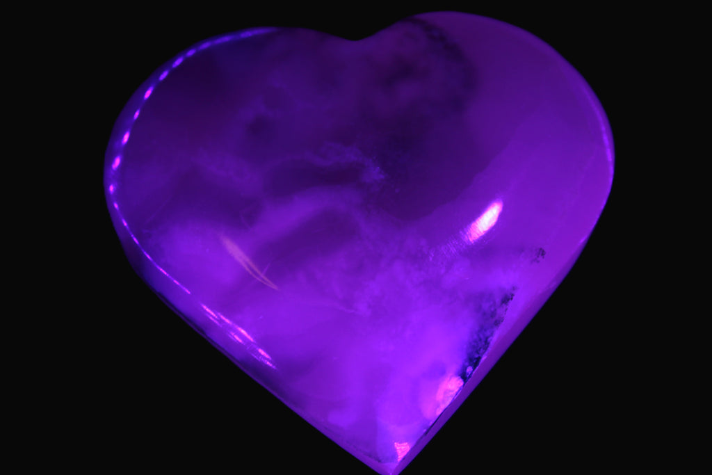 Mangano Calcite hand-carved heart 67-94mm  129-274g Rocks and Things