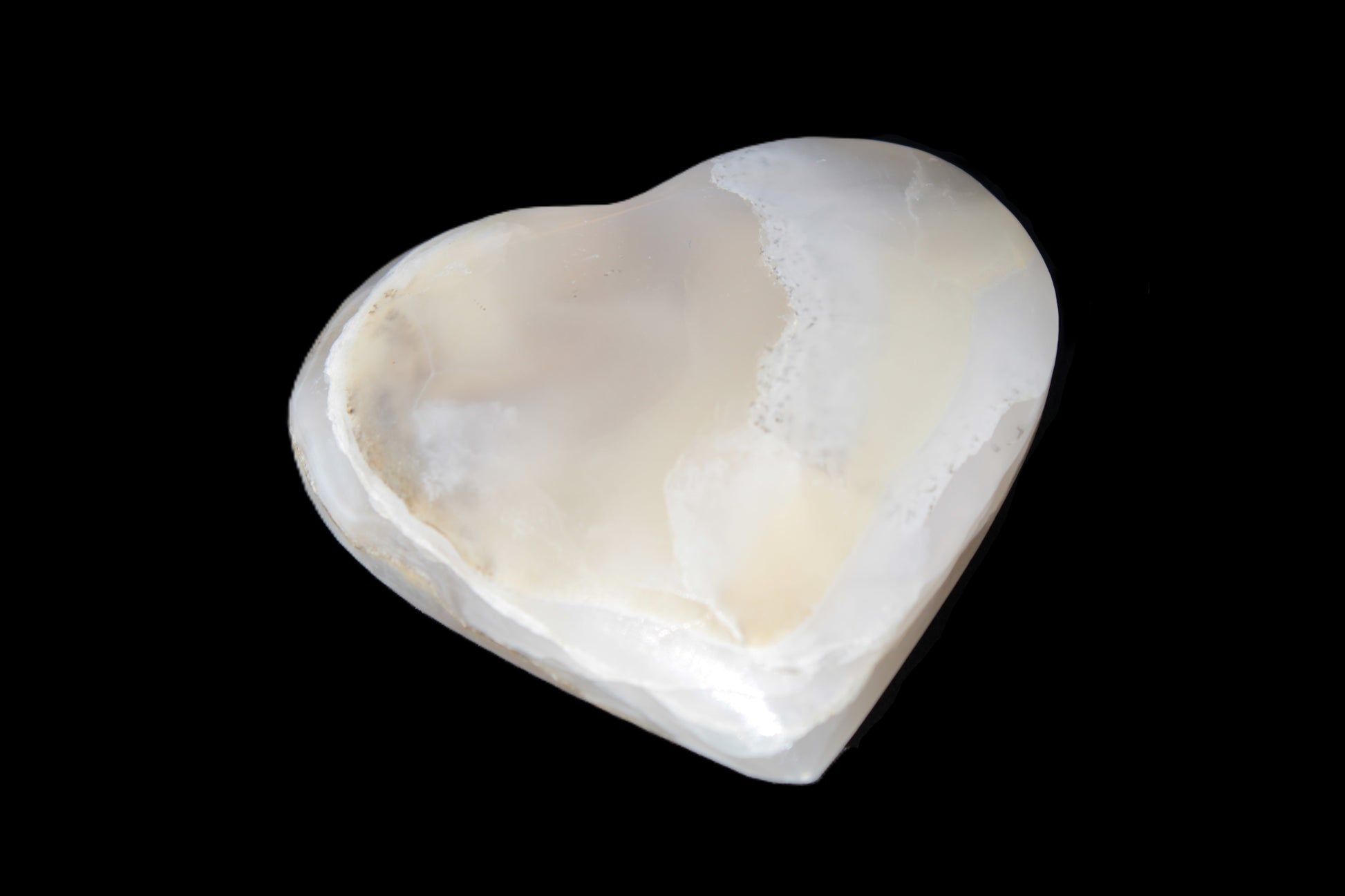 Mangano Calcite hand-carved heart 67mm  120/125g Rocks and Things