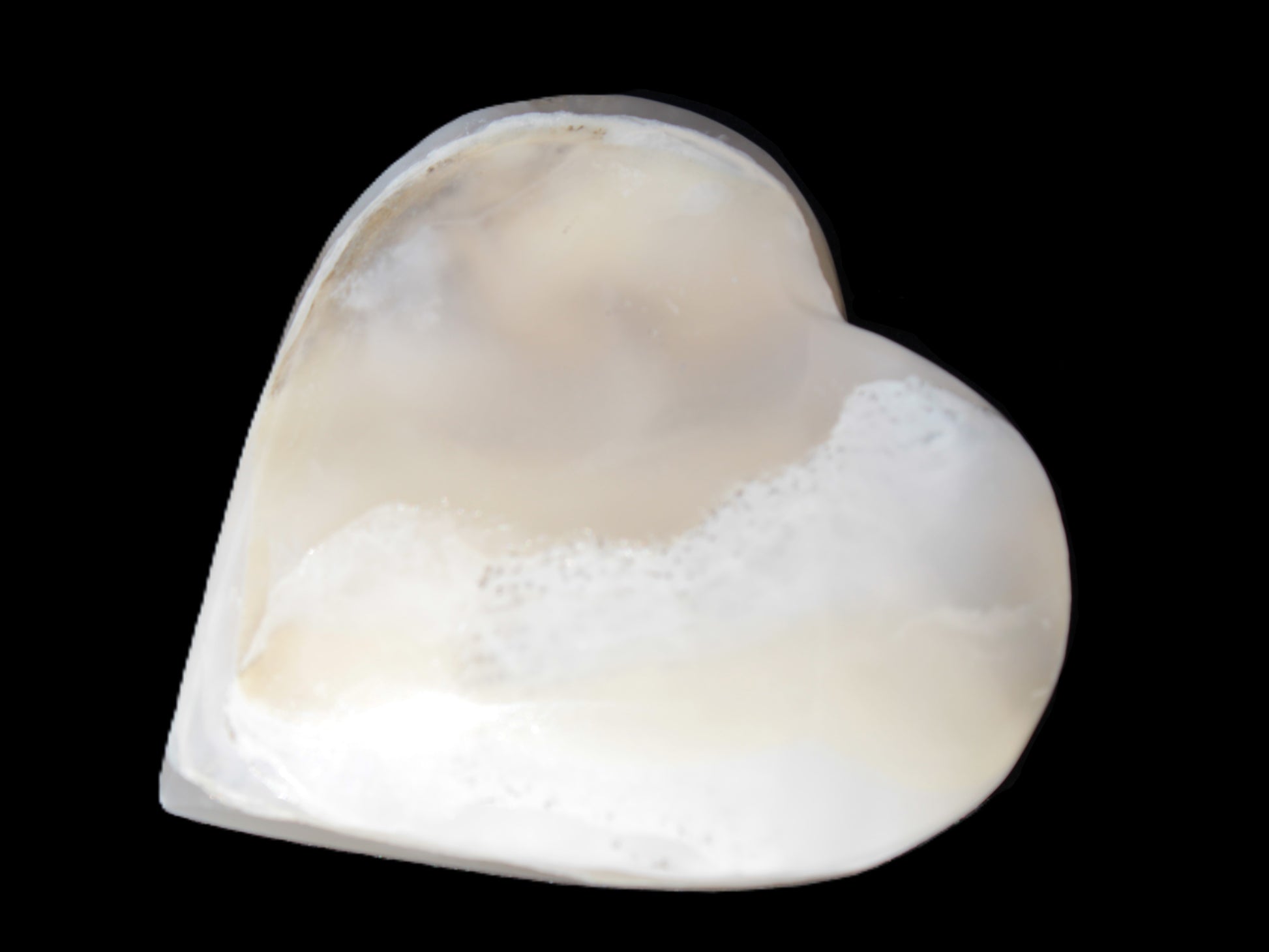 Mangano Calcite hand-carved heart 67mm  120/125g Rocks and Things