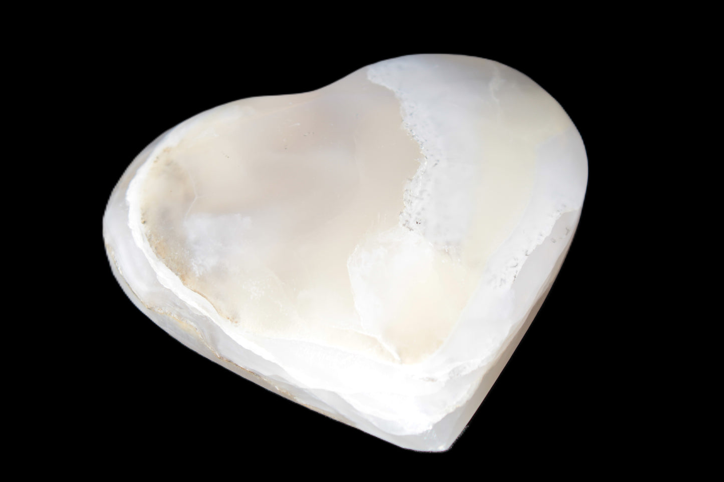 Mangano Calcite hand-carved heart 67mm  120/125g Rocks and Things