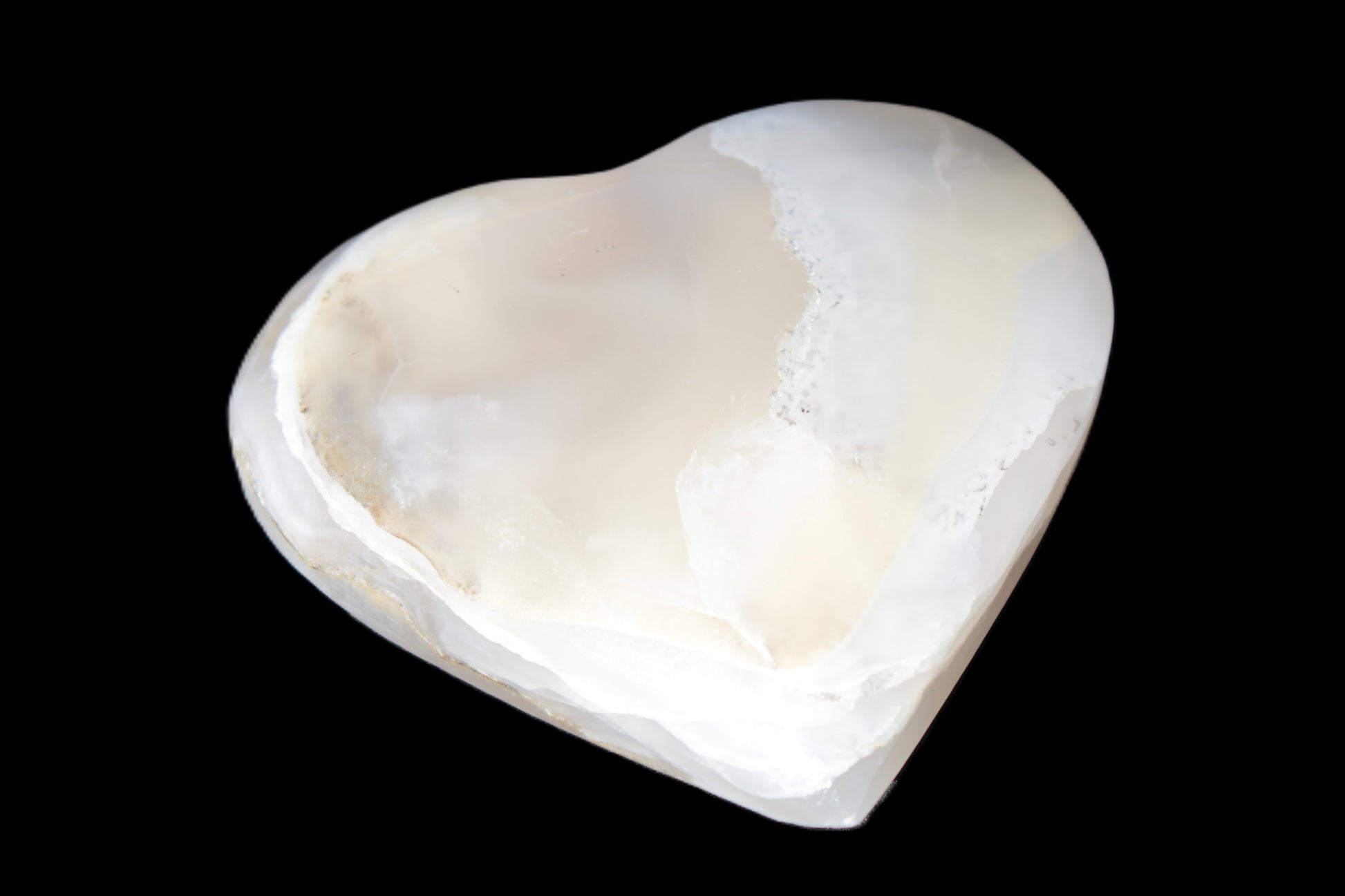 Mangano Calcite hand-carved heart 67mm  120/125g Rocks and Things