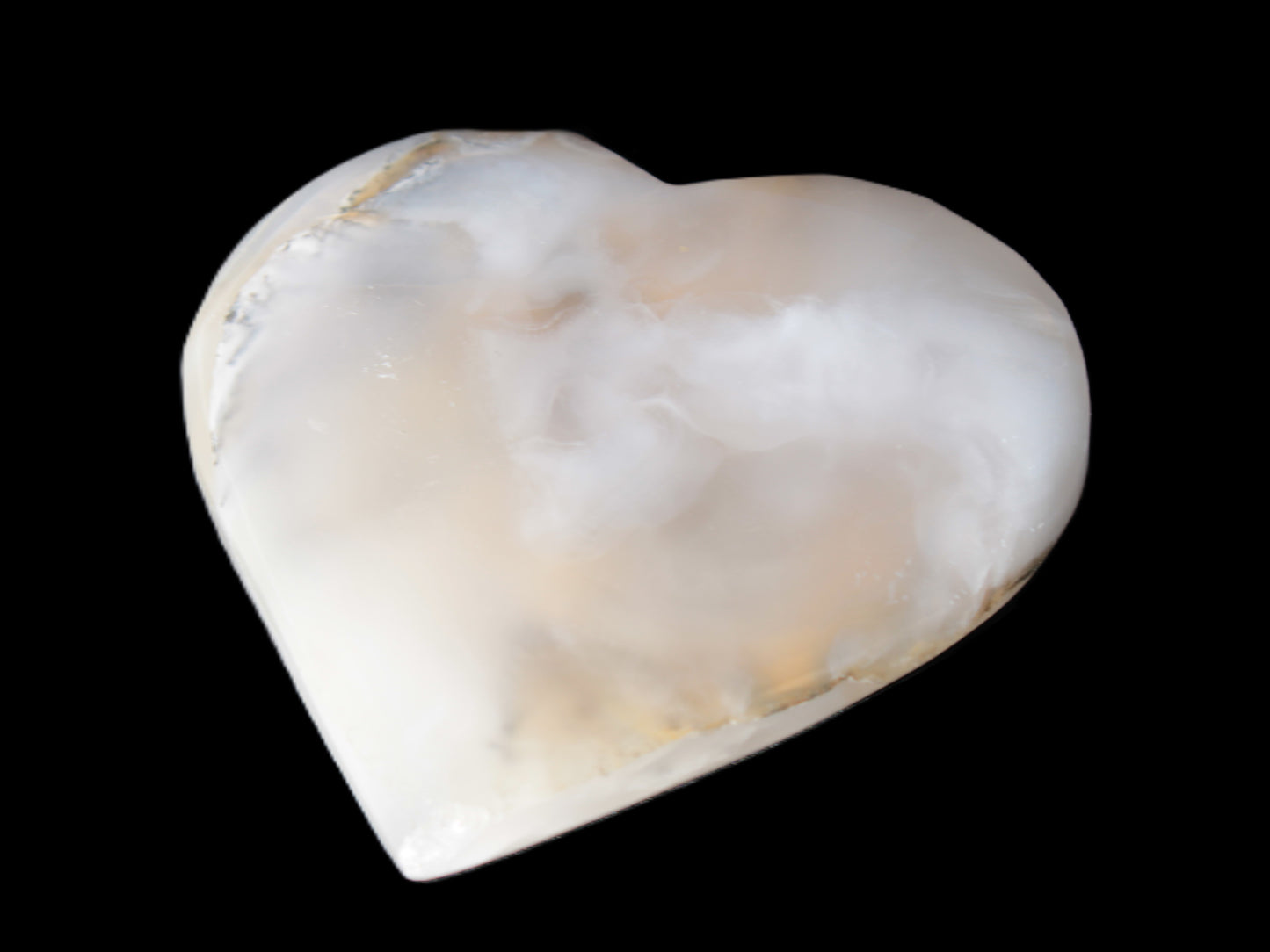 Mangano Calcite hand-carved heart 67mm  120/125g Rocks and Things