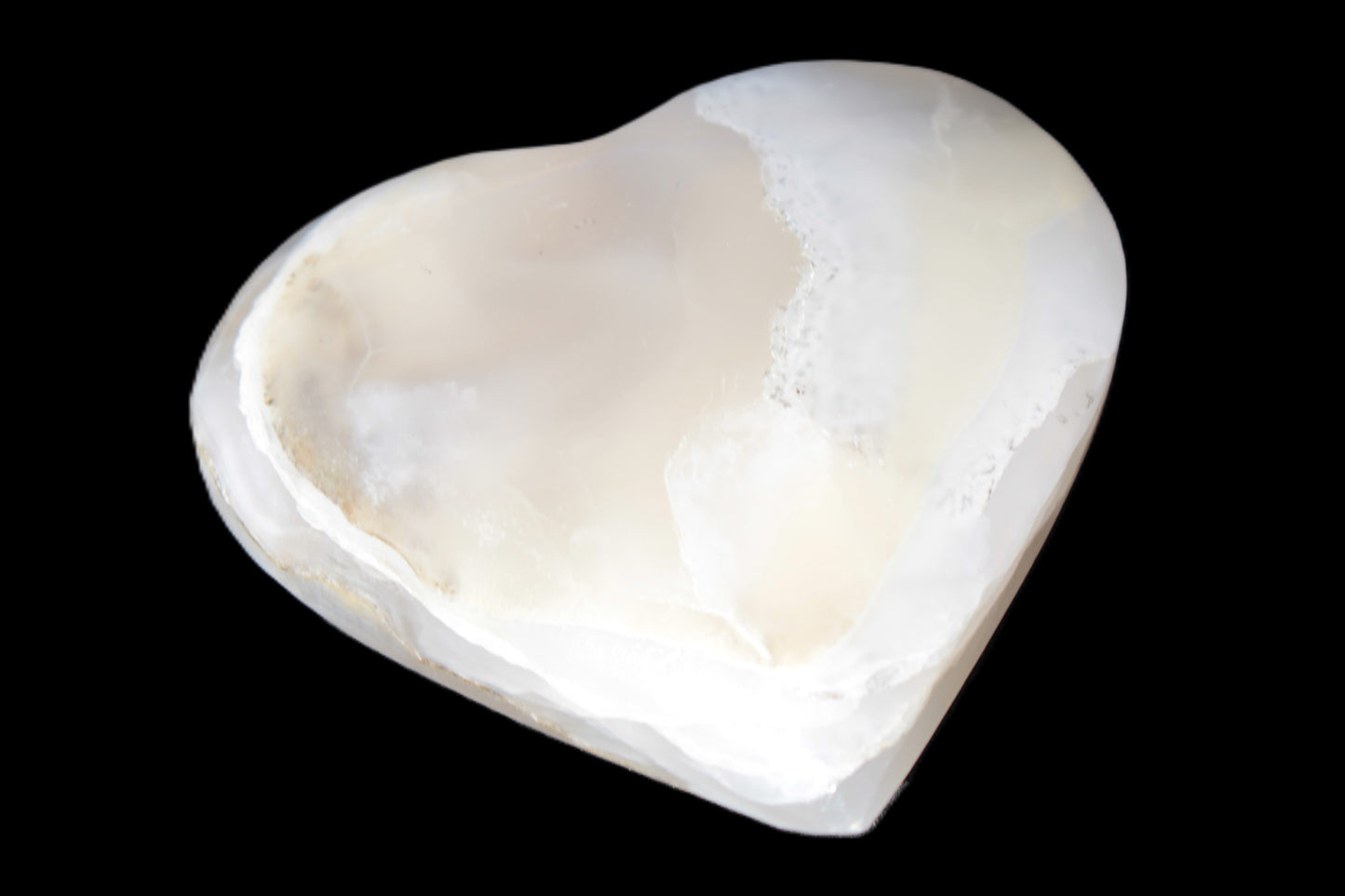 Mangano Calcite hand-carved heart 67mm  120/125g Rocks and Things