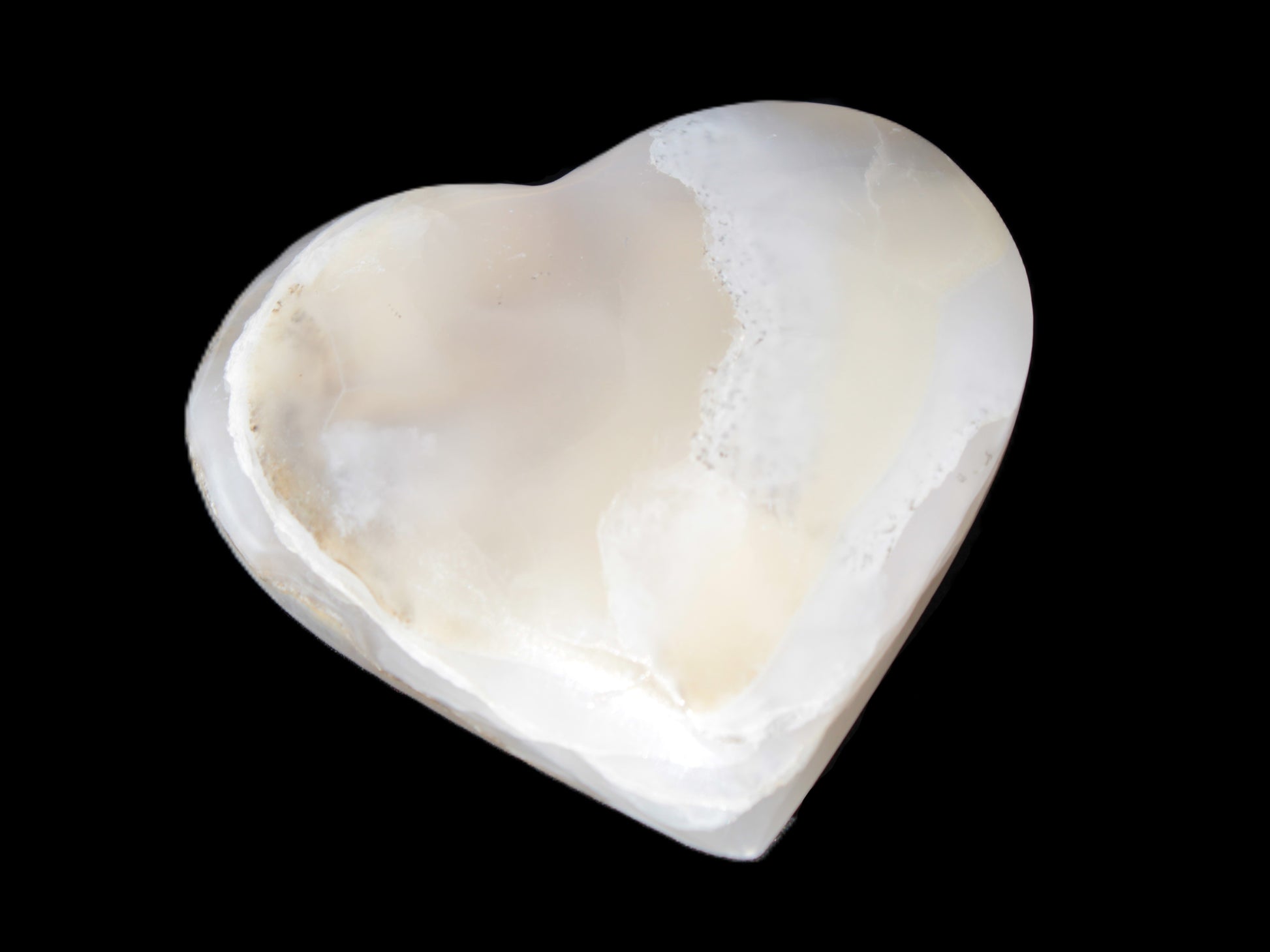 Mangano Calcite hand-carved heart 67mm  120/125g Rocks and Things