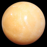 Yellow  Calcite sphere 64/65mm 346-371g  in sunshine - Rocks and Things Store