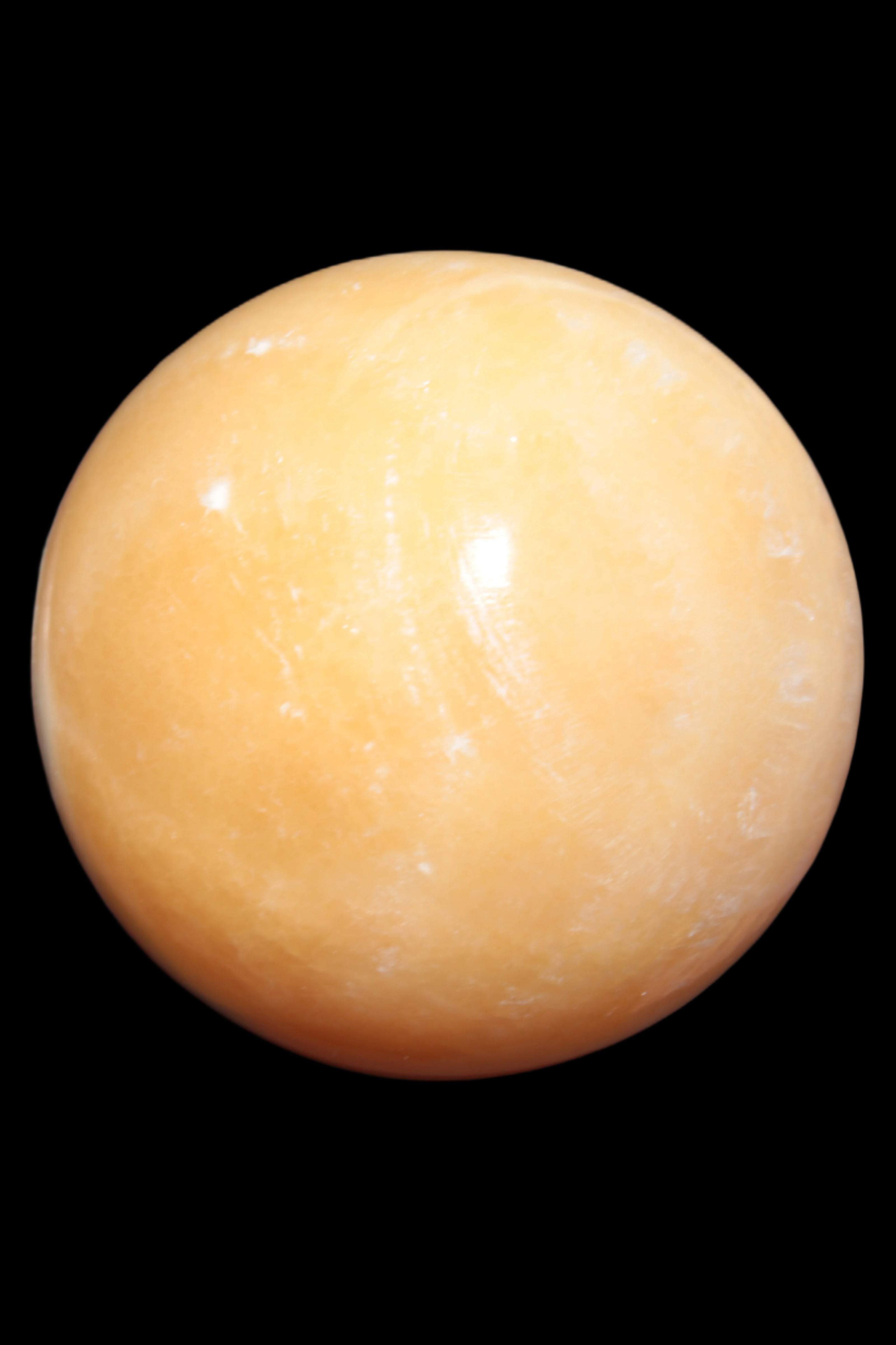 Yellow  Calcite sphere 64/65mm 346-371g  in sunshine - Rocks and Things Store