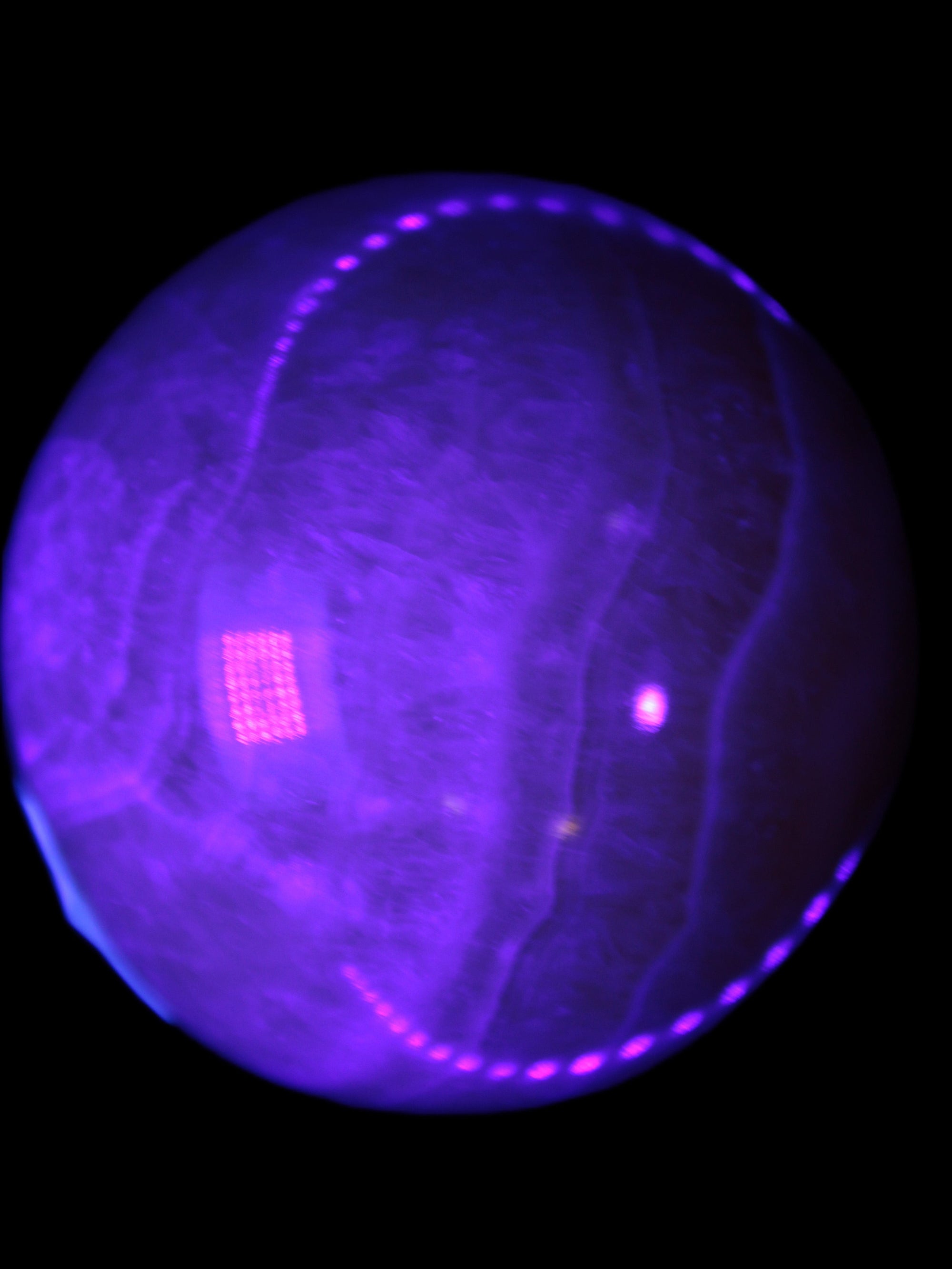 Yellow  Calcite sphere 64/65mm 346-371g  in UV light  - Rocks and Things Store