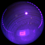 Yellow  Calcite sphere 64/65mm 346-371g  in UV light  - Rocks and Things Store