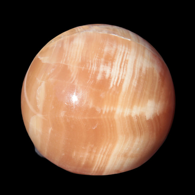 Honey Calcite sphere 48mm 175g in sunshine - Rocks and Things Store