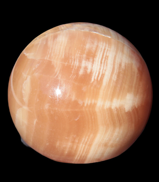Honey Calcite sphere 48mm 175g in sunshine - Rocks and Things Store