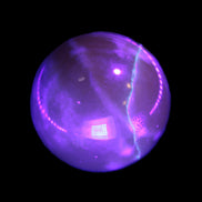 Honey Calcite sphere 48mm 175g in UV light  - Rocks and Things Store