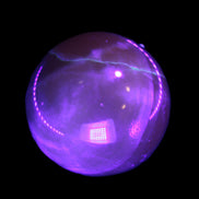 Honey Calcite sphere 48mm 175g in UV light  - Rocks and Things Store
