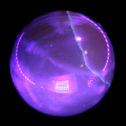 Honey Calcite sphere 48mm 175g in UV light  - Rocks and Things Store
