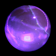 Honey Calcite sphere 48mm 175g in UV light  - Rocks and Things Store