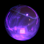 Honey Calcite sphere 48mm 175g in UV light  - Rocks and Things Store