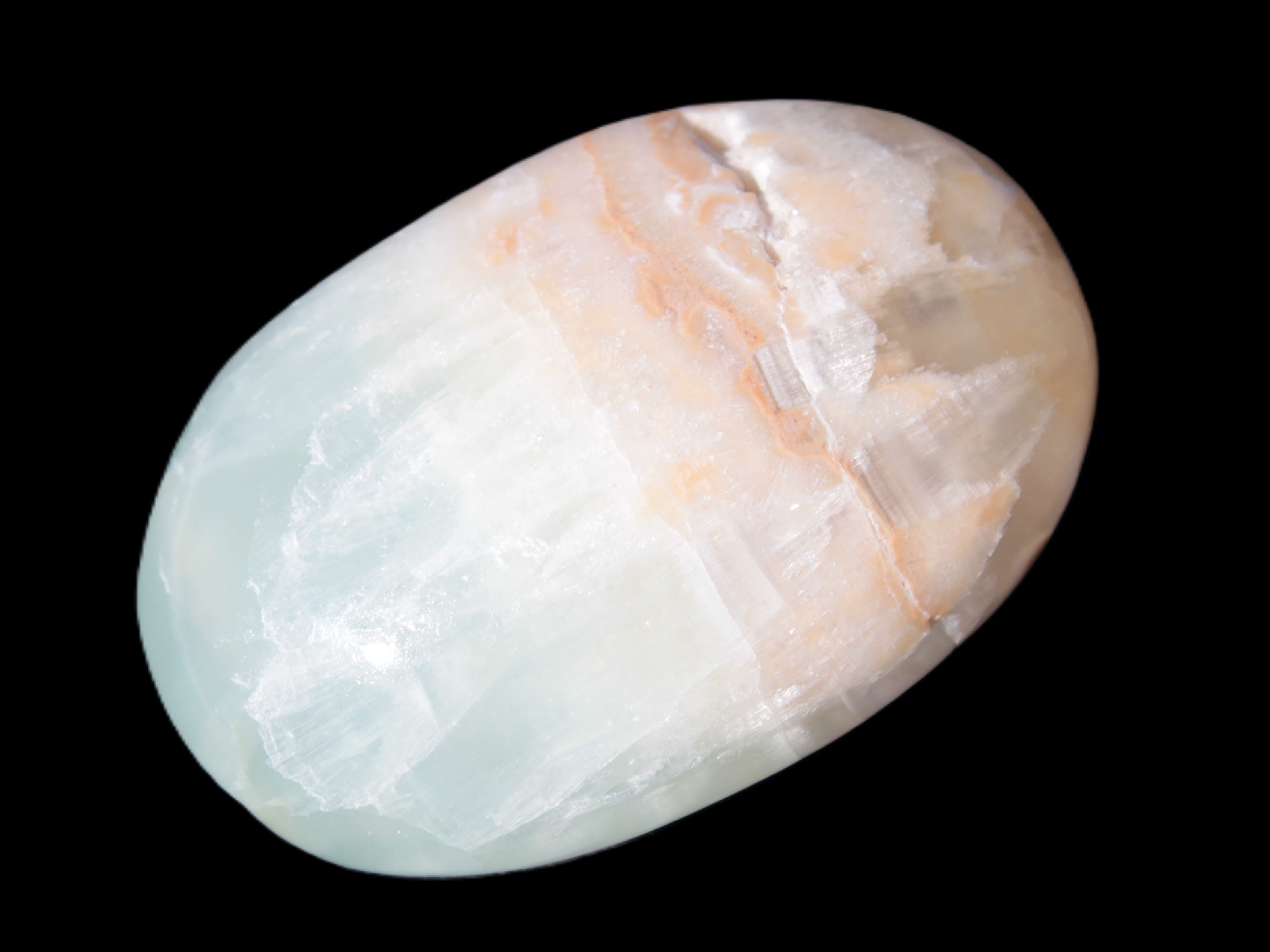 Pistachio Calcite palmstone 64-72mm  121-168g Rocks and Things