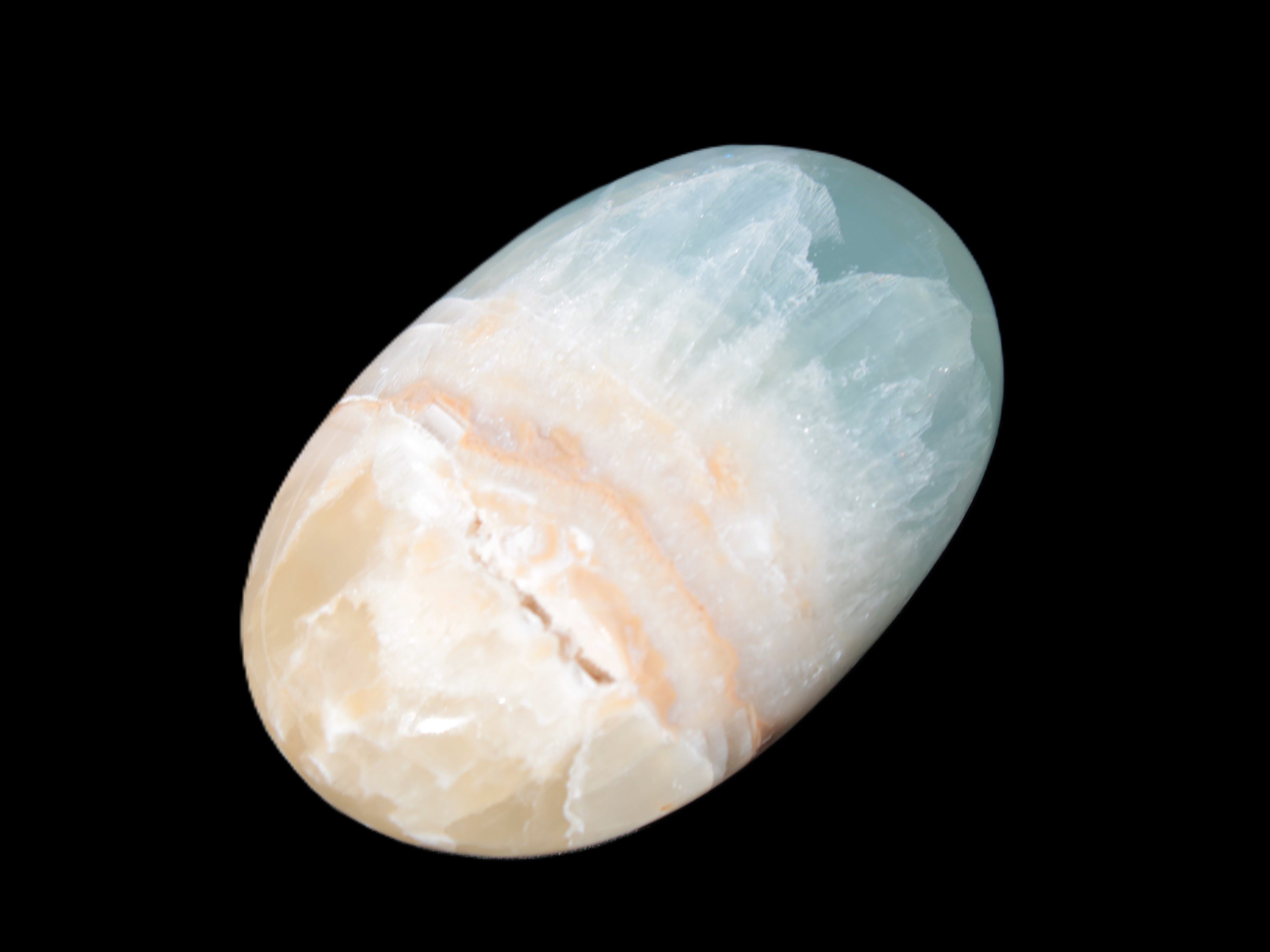 Pistachio Calcite palmstone 64-72mm  121-168g Rocks and Things