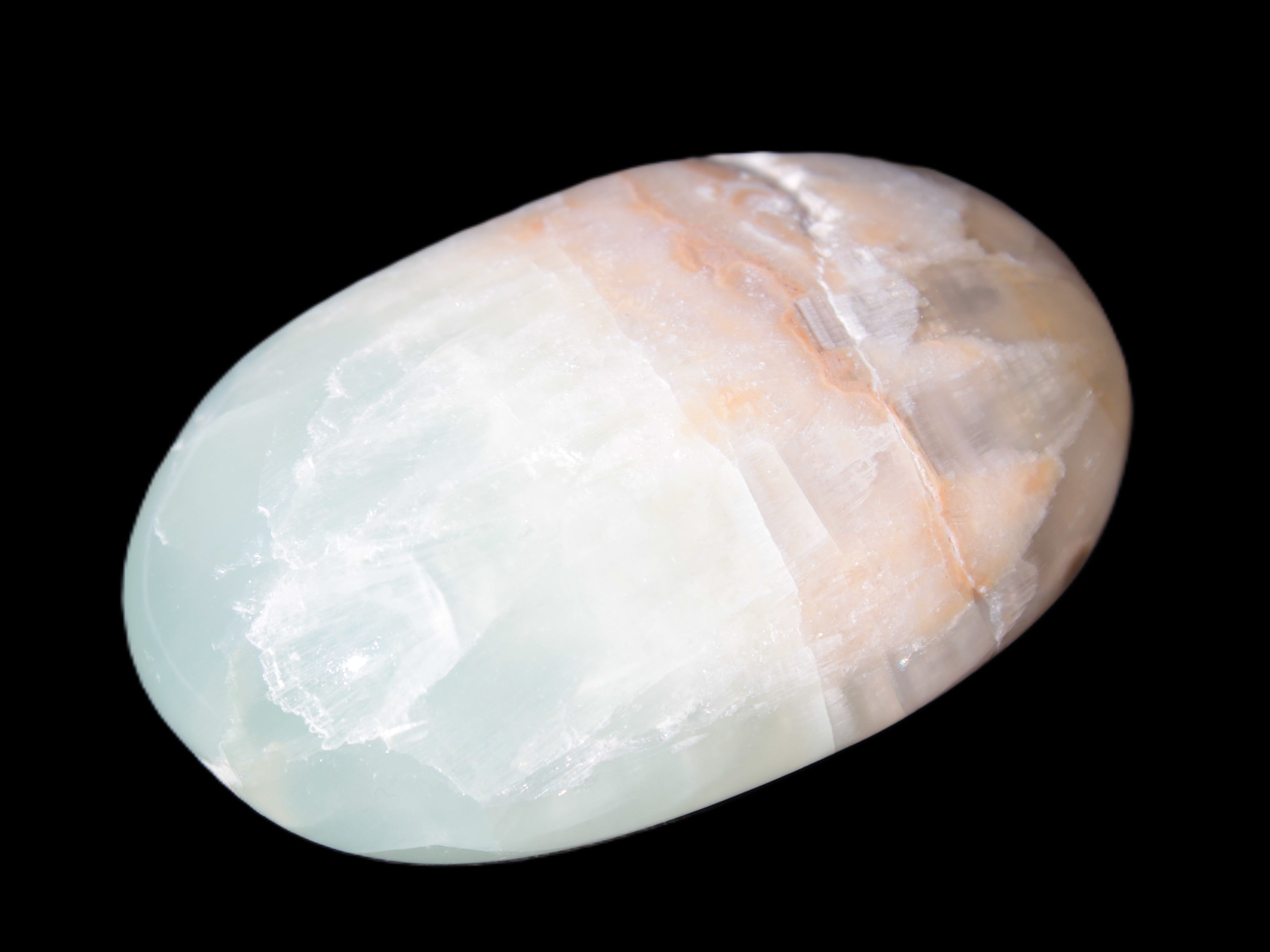 Pistachio Calcite palmstone 64-72mm  121-168g Rocks and Things