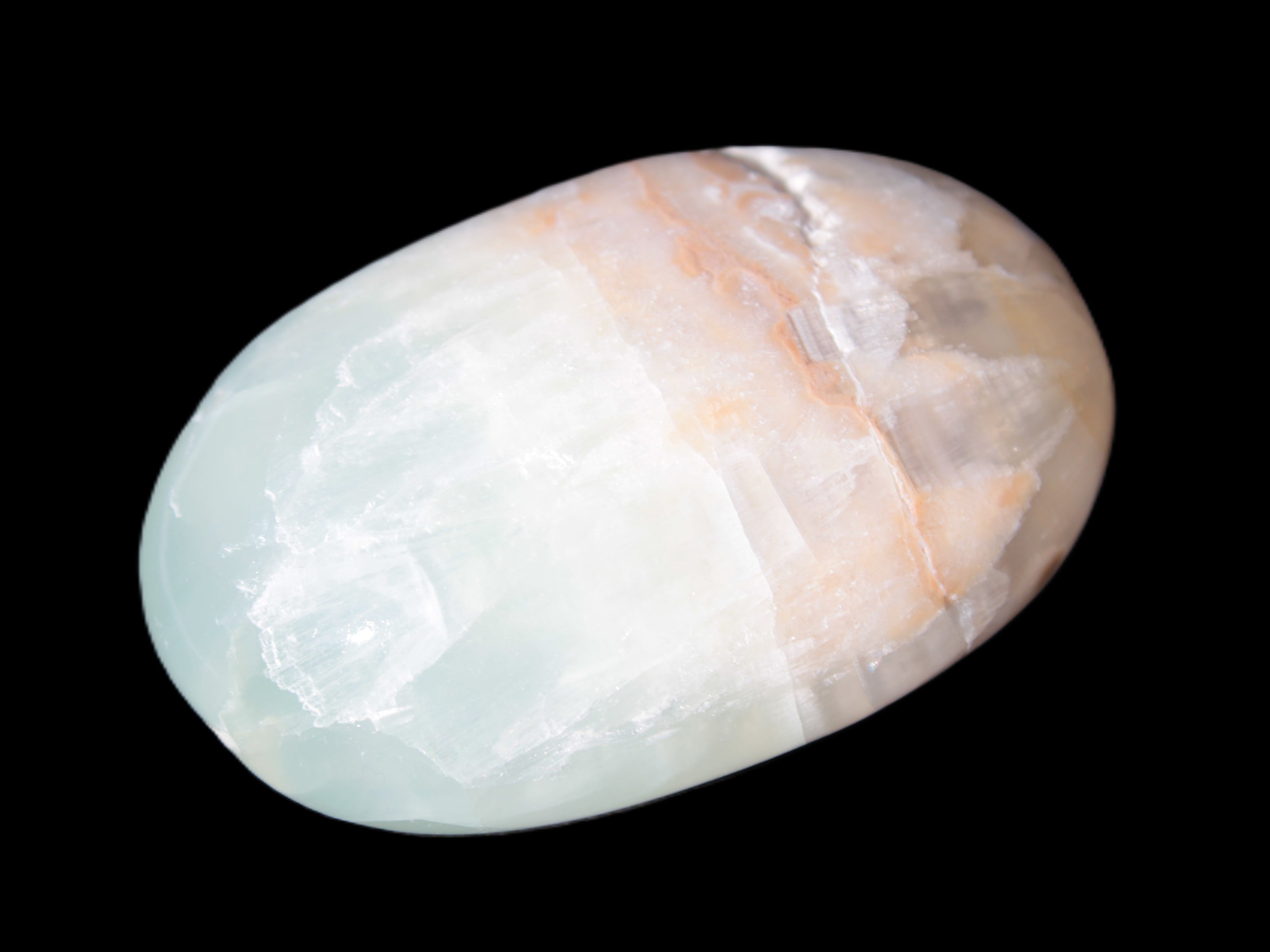 Pistachio Calcite palmstone 64-72mm  121-168g Rocks and Things