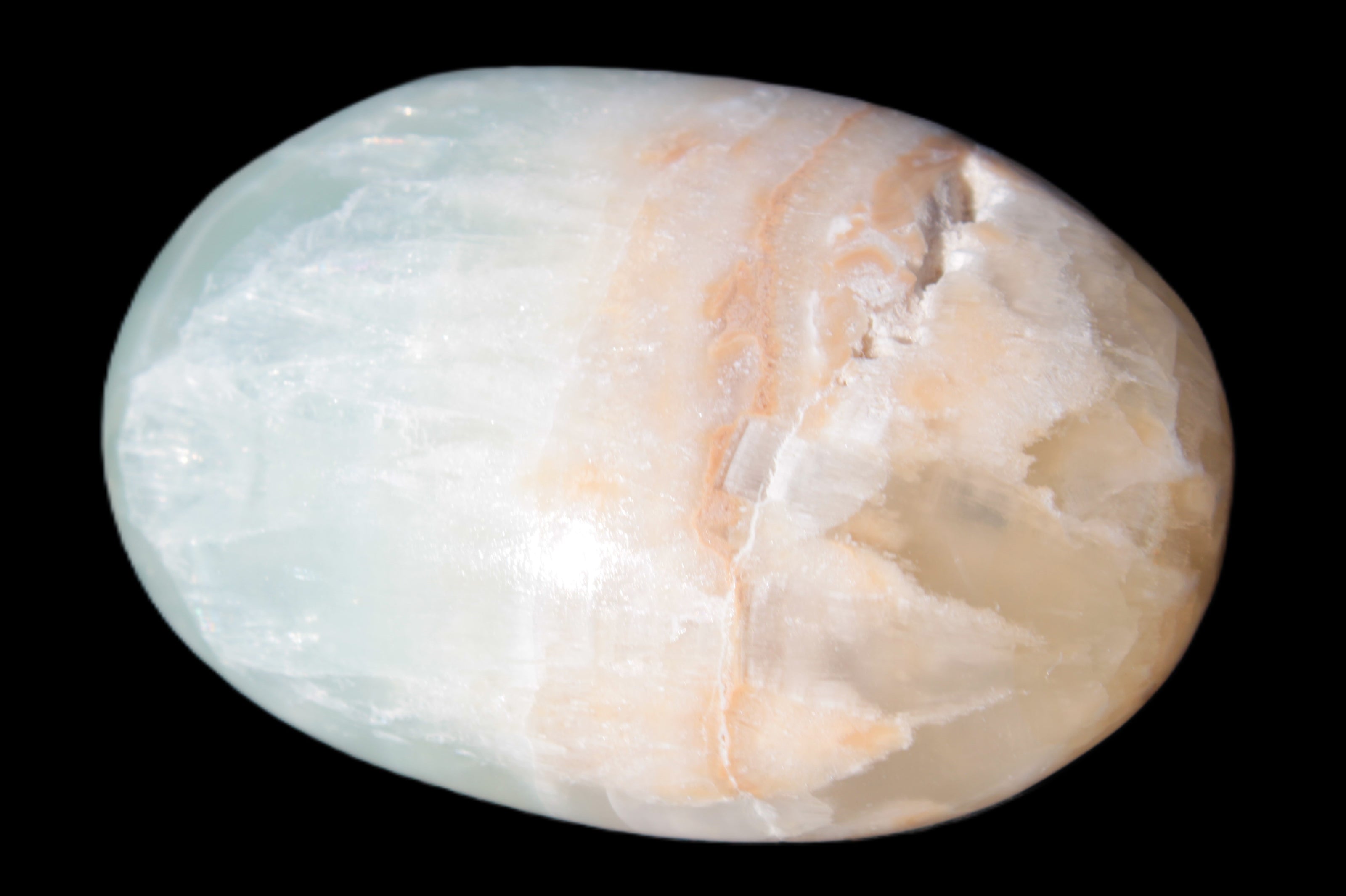 Pistachio Calcite palmstone 64-72mm  121-168g Rocks and Things