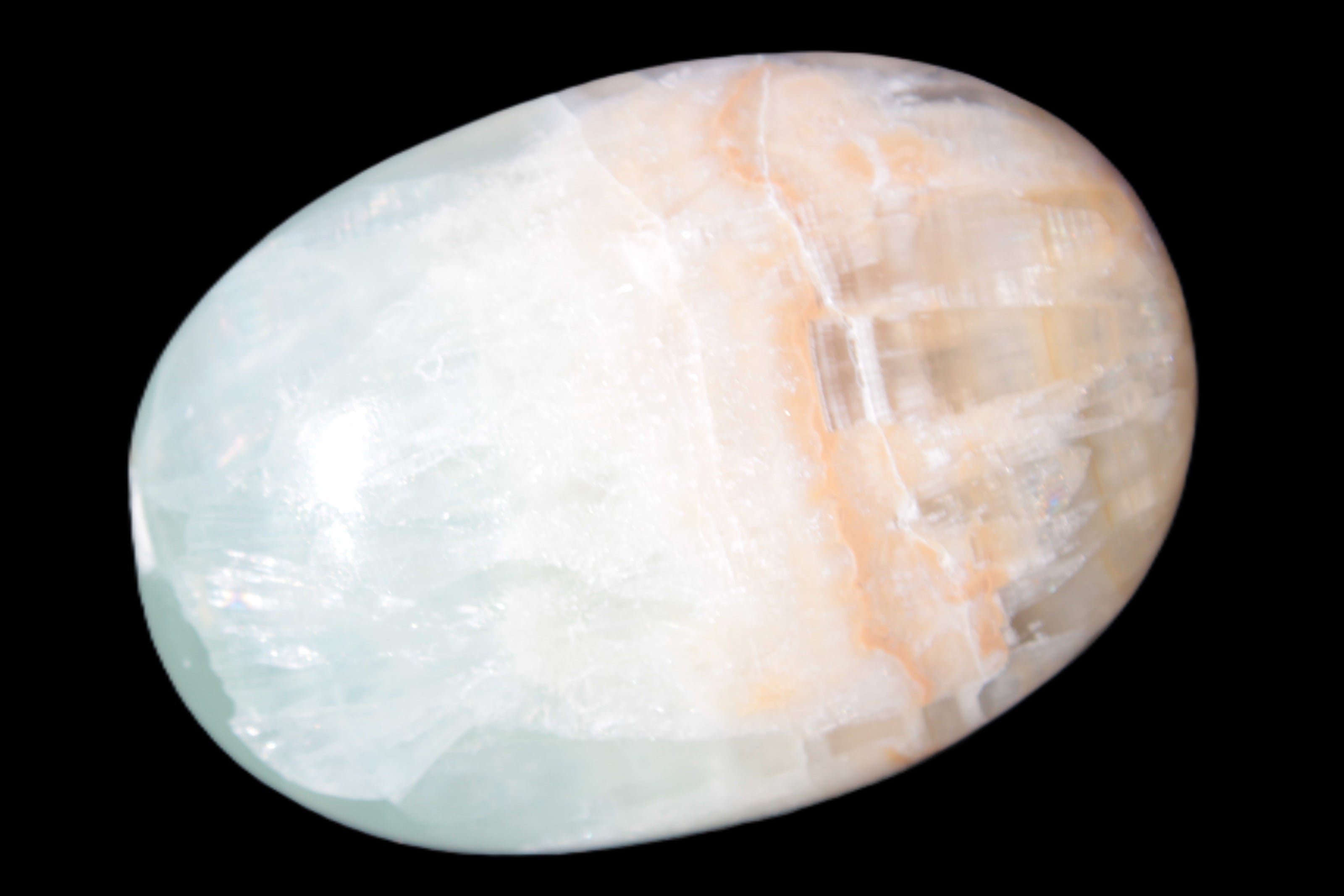 Pistachio Calcite palmstone 64-72mm  121-168g Rocks and Things