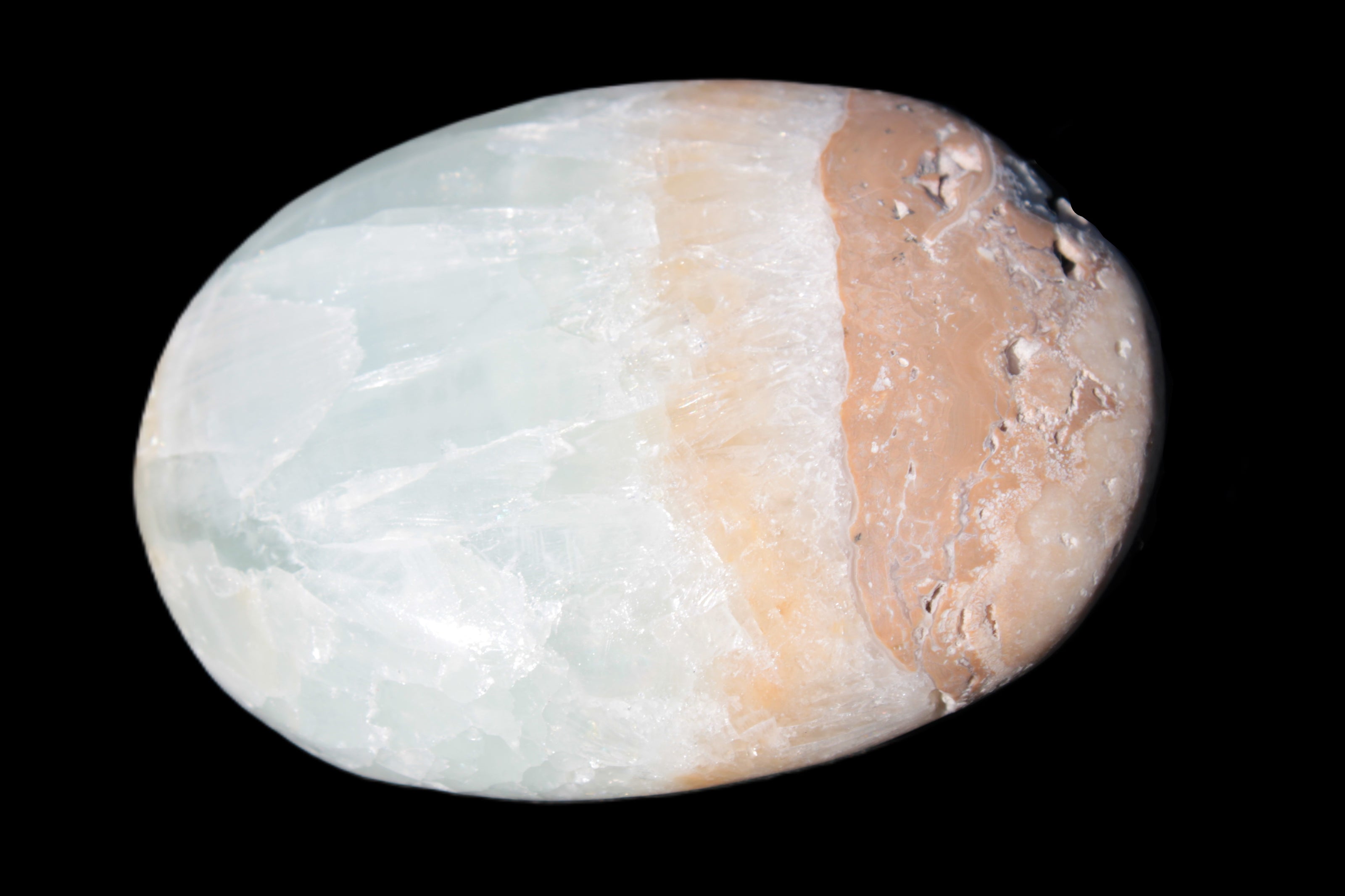 Pistachio Calcite palmstone 64-72mm  121-168g Rocks and Things
