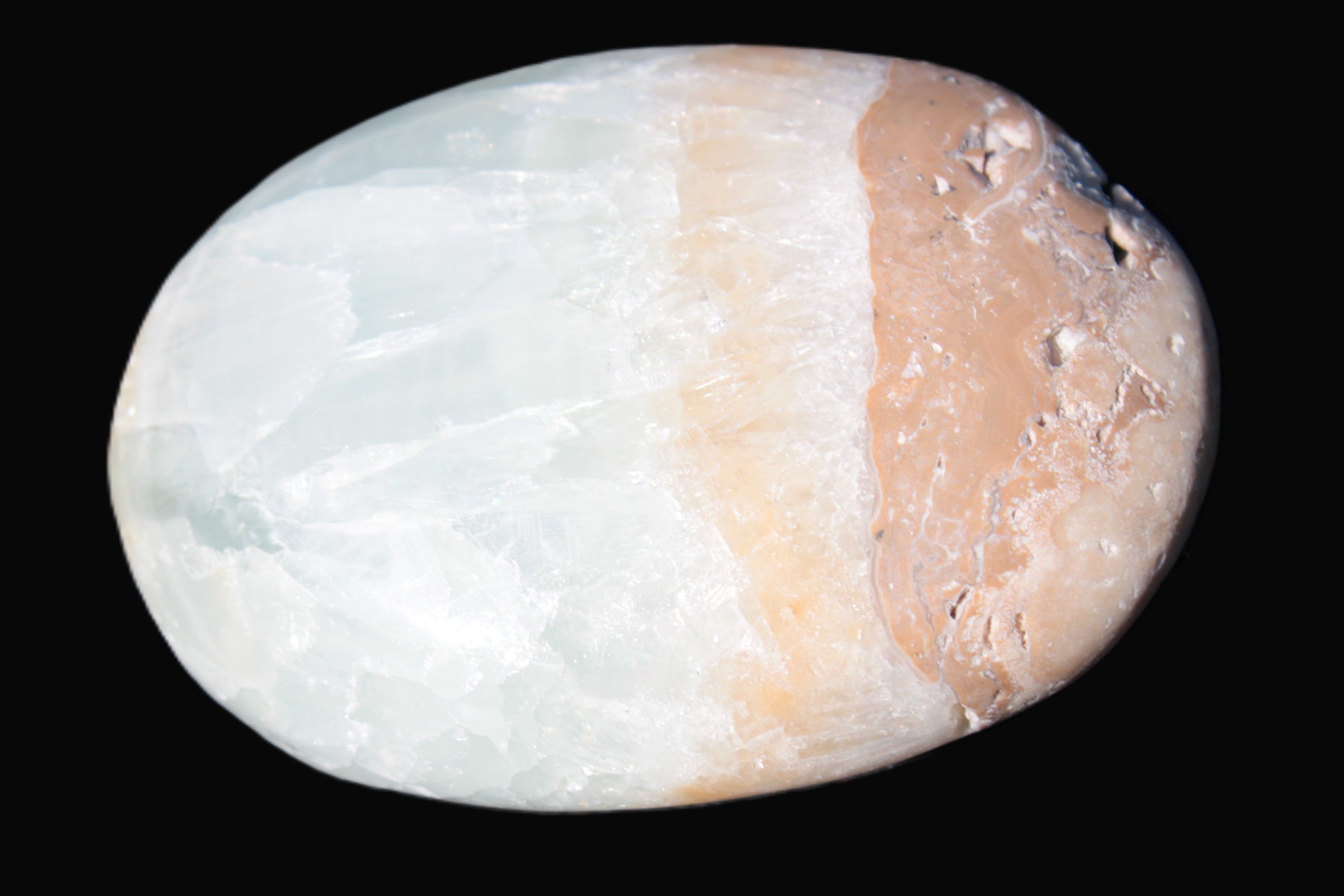 Pistachio Calcite palmstone 64-72mm  121-168g Rocks and Things