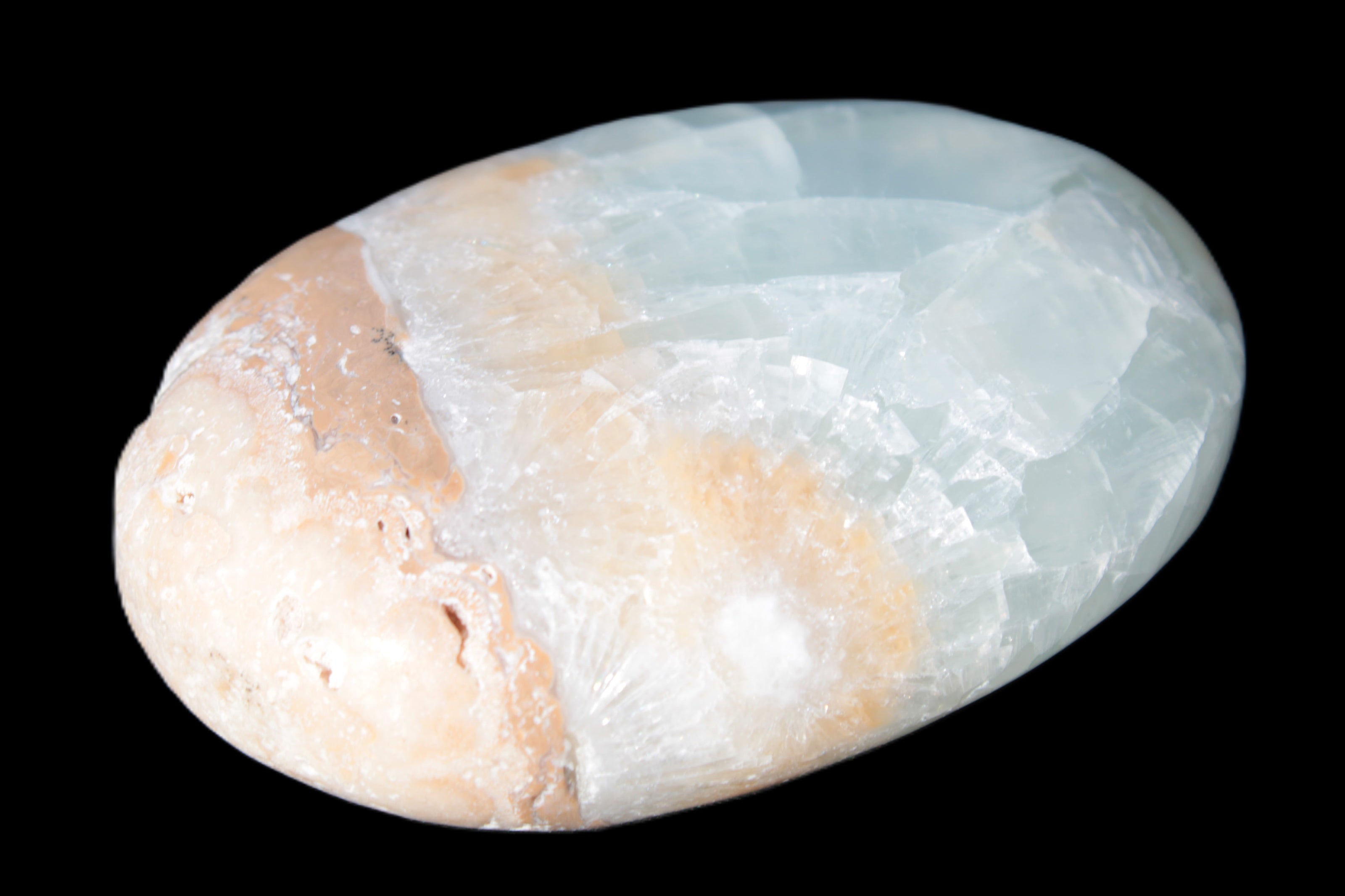 Pistachio Calcite palmstone 64-72mm  121-168g Rocks and Things