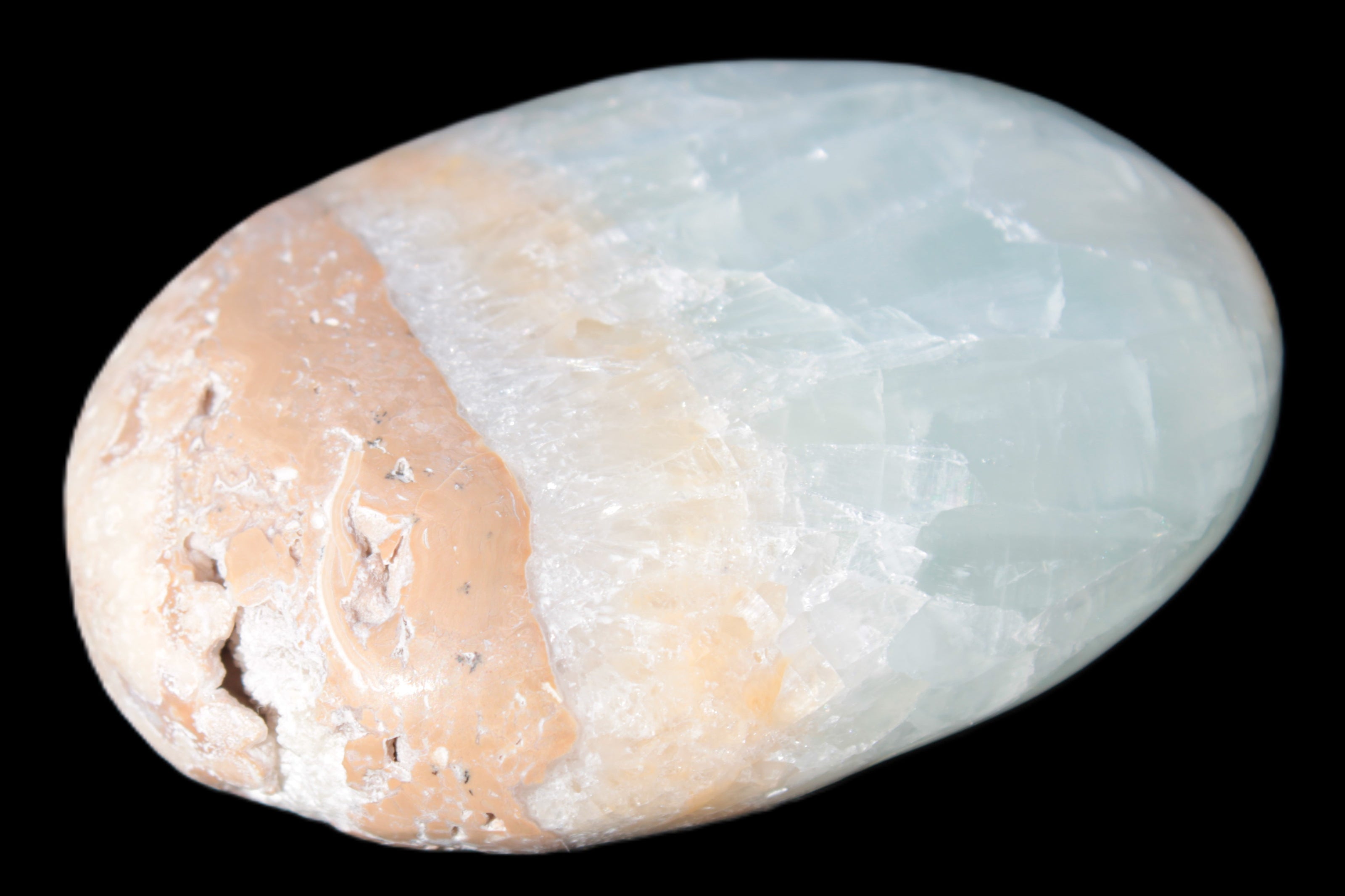 Pistachio Calcite palmstone 64-72mm  121-168g Rocks and Things