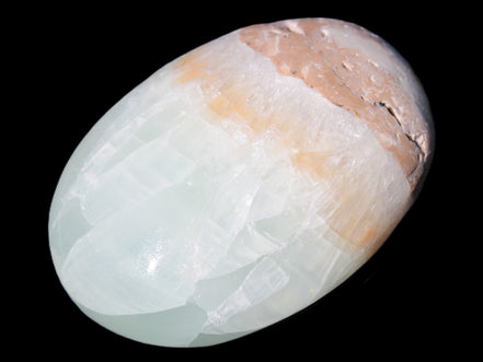 Pistachio Calcite palmstone 64-72mm  121-168g Rocks and Things