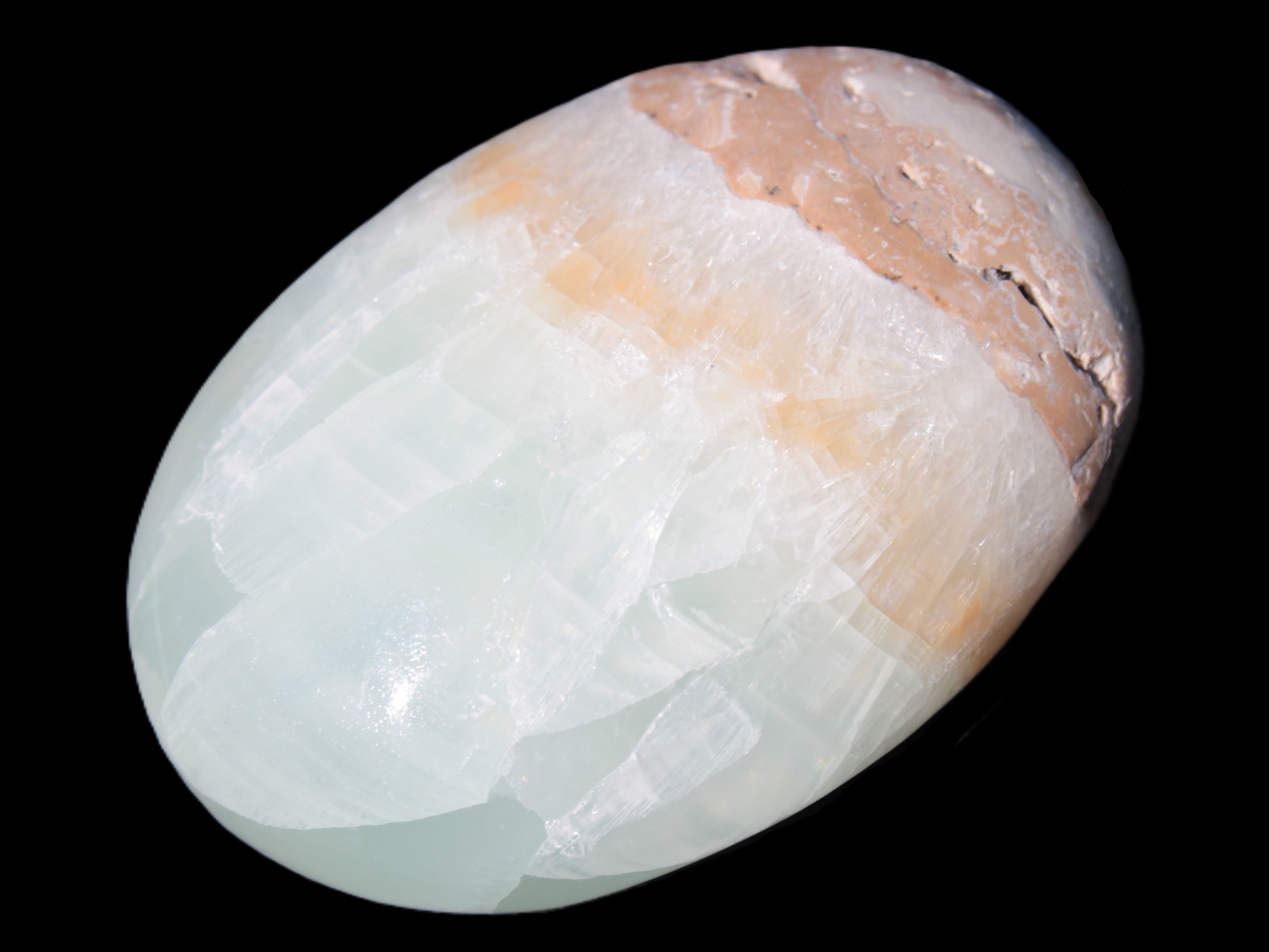 Pistachio Calcite palmstone 64-72mm  121-168g Rocks and Things