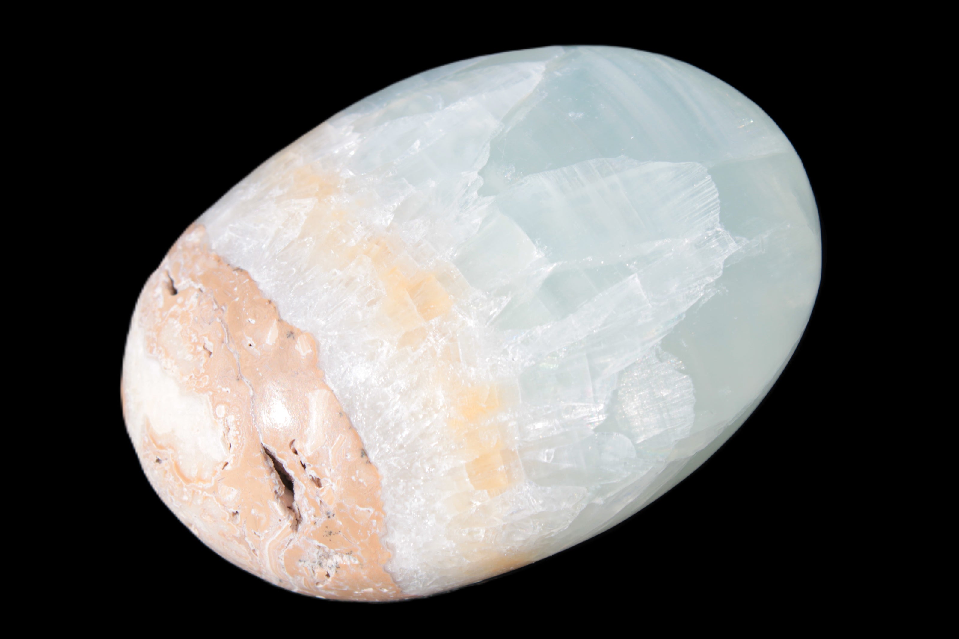 Pistachio Calcite palmstone 64-72mm  121-168g Rocks and Things
