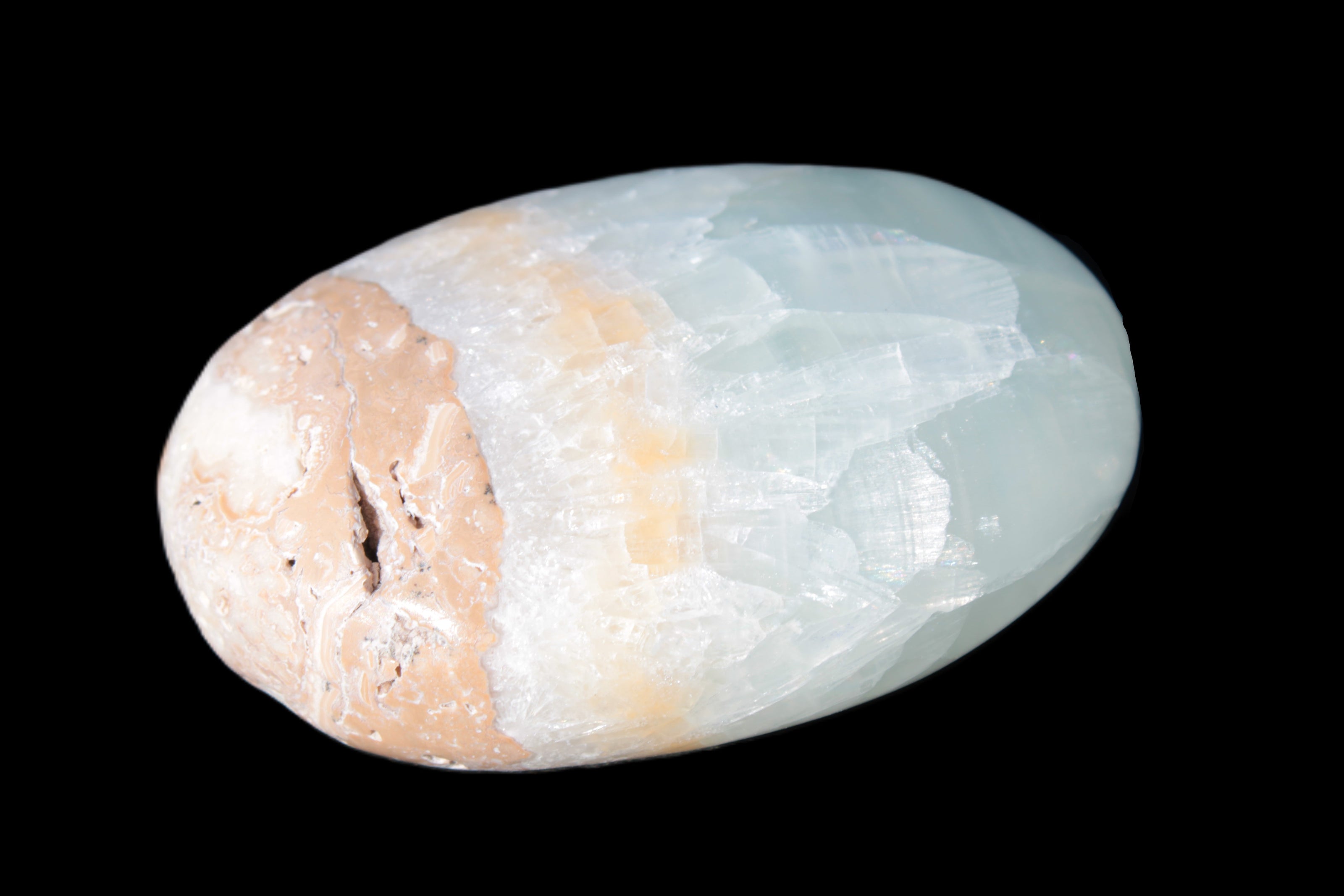 Pistachio Calcite palmstone 64-72mm  121-168g Rocks and Things