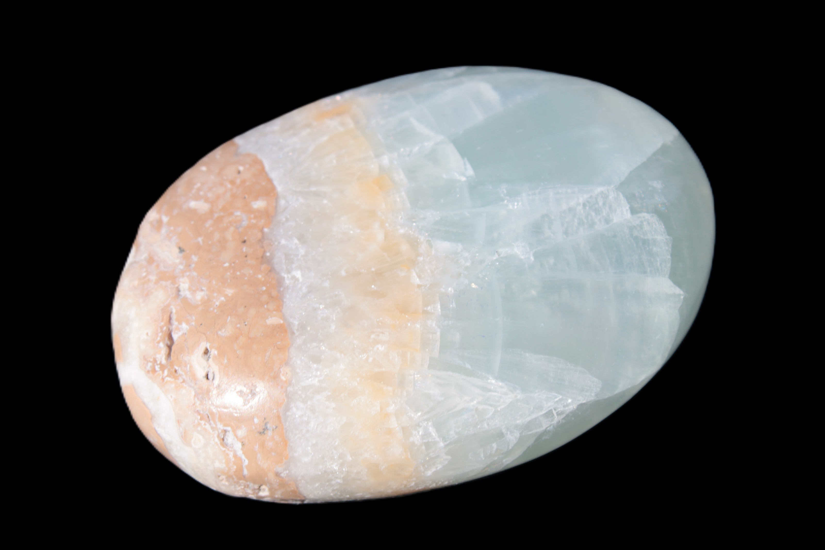 Pistachio Calcite palmstone 64-72mm  121-168g Rocks and Things