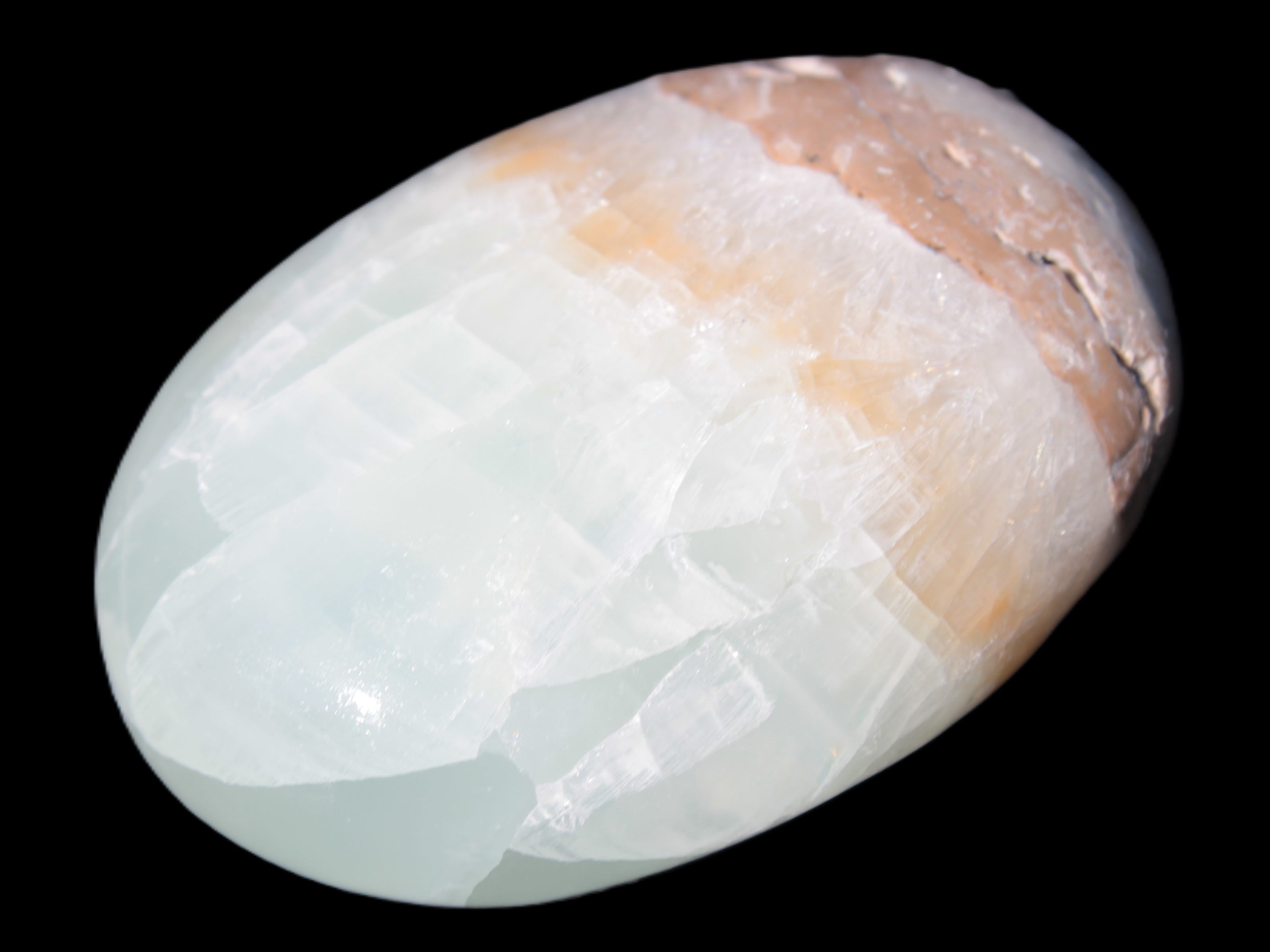 Pistachio Calcite palmstone 64-72mm  121-168g Rocks and Things