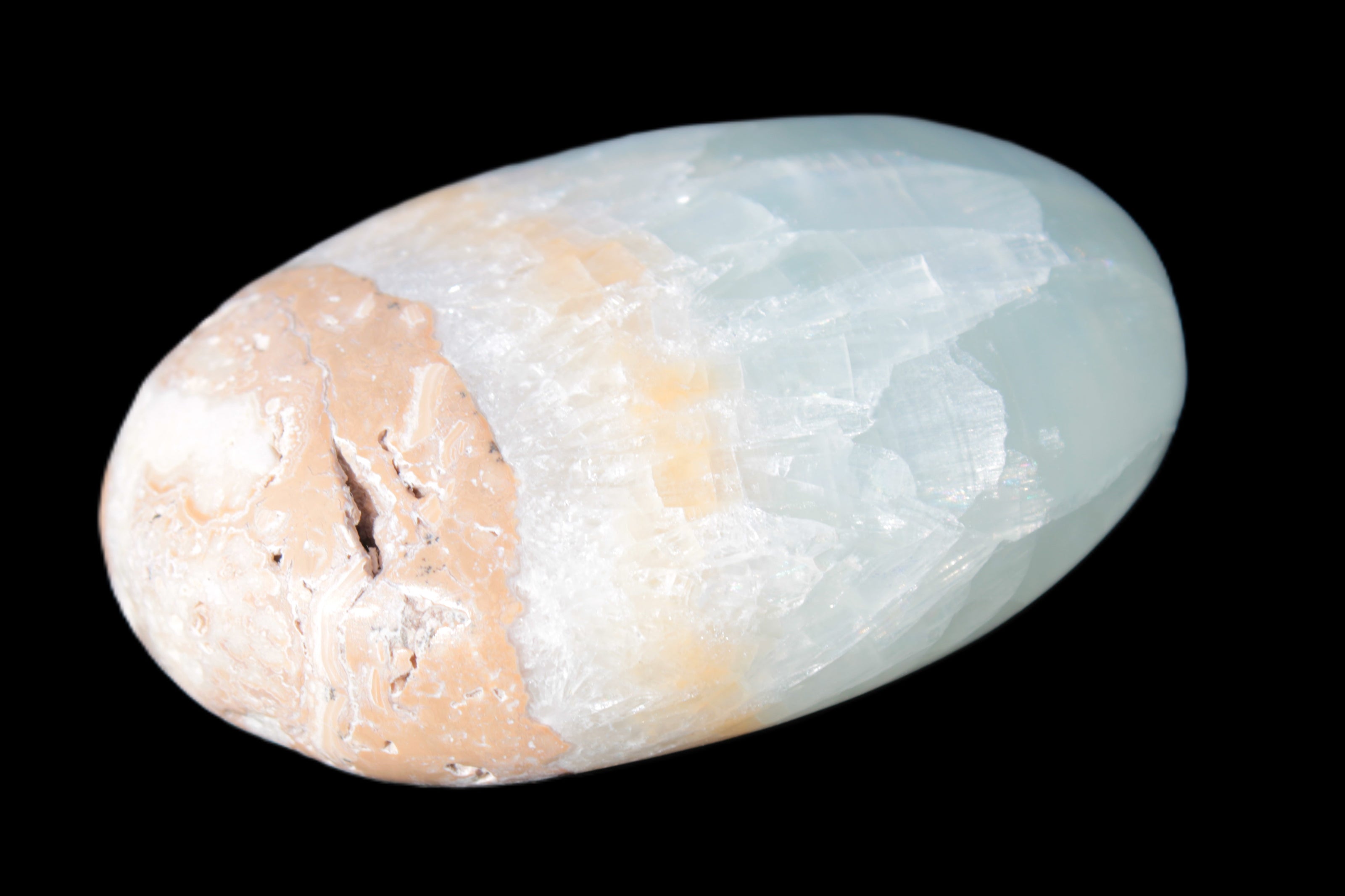 Pistachio Calcite palmstone 64-72mm  121-168g Rocks and Things