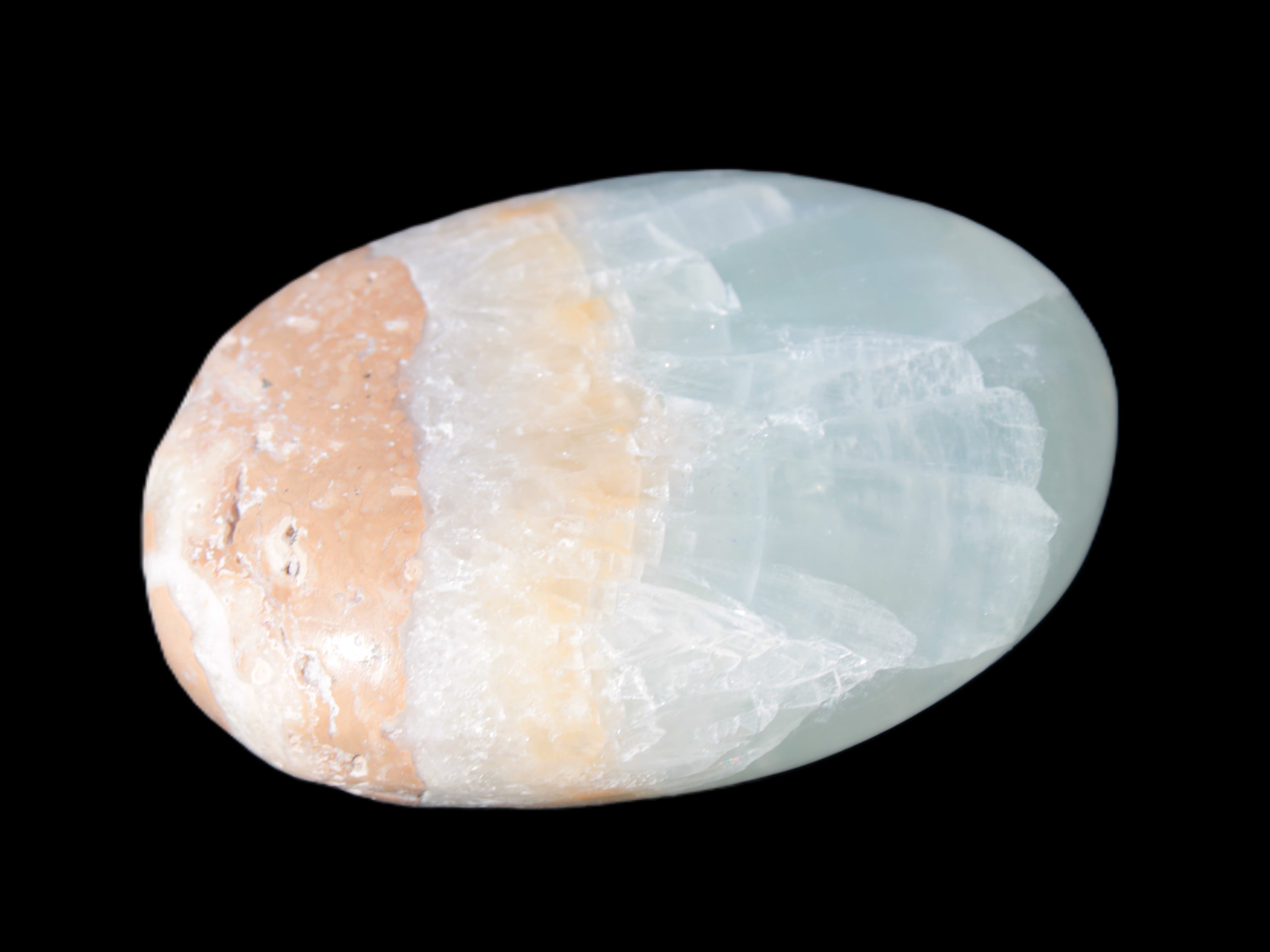 Pistachio Calcite palmstone 64-72mm  121-168g Rocks and Things