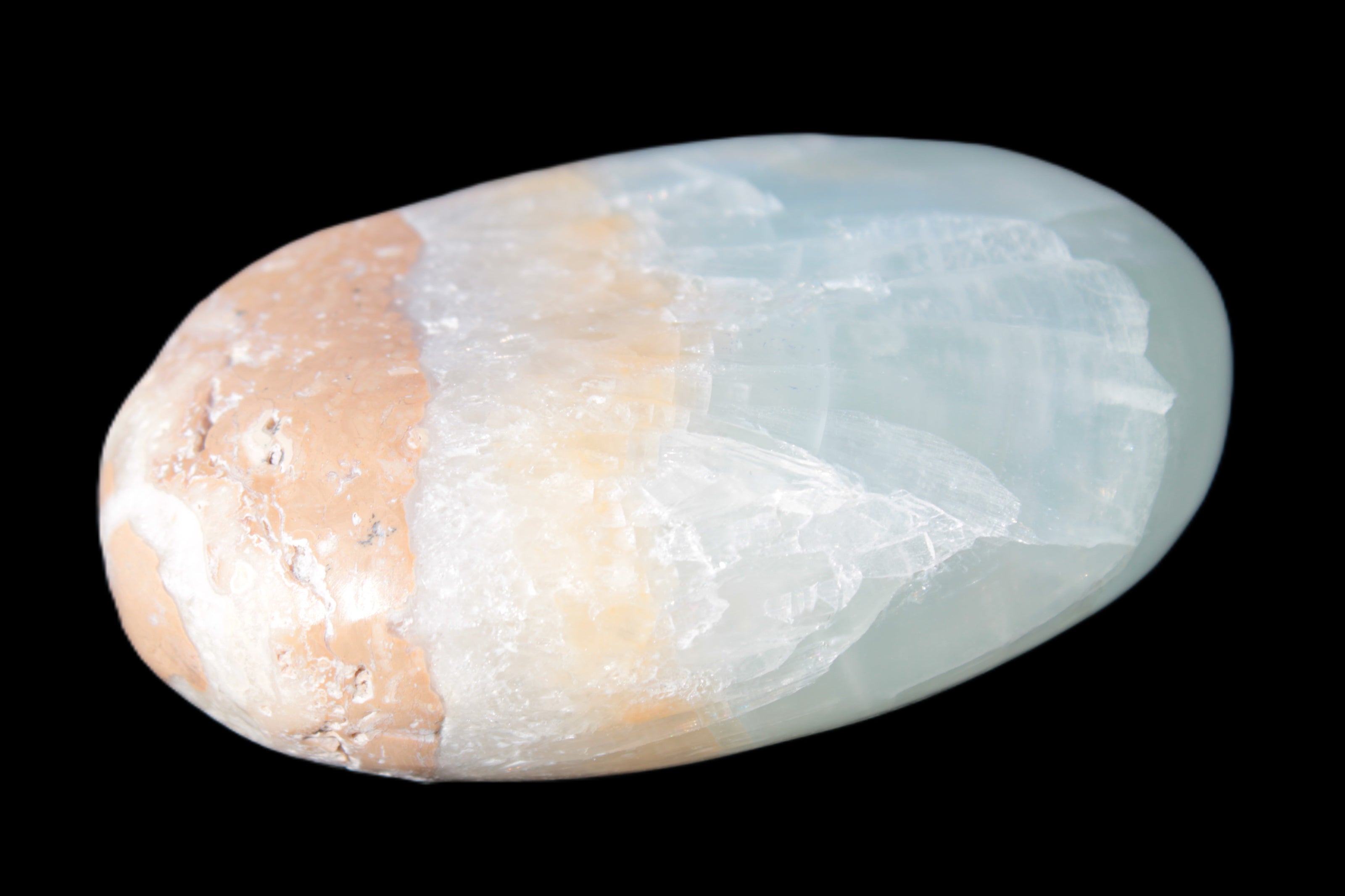 Pistachio Calcite palmstone 64-72mm  121-168g Rocks and Things