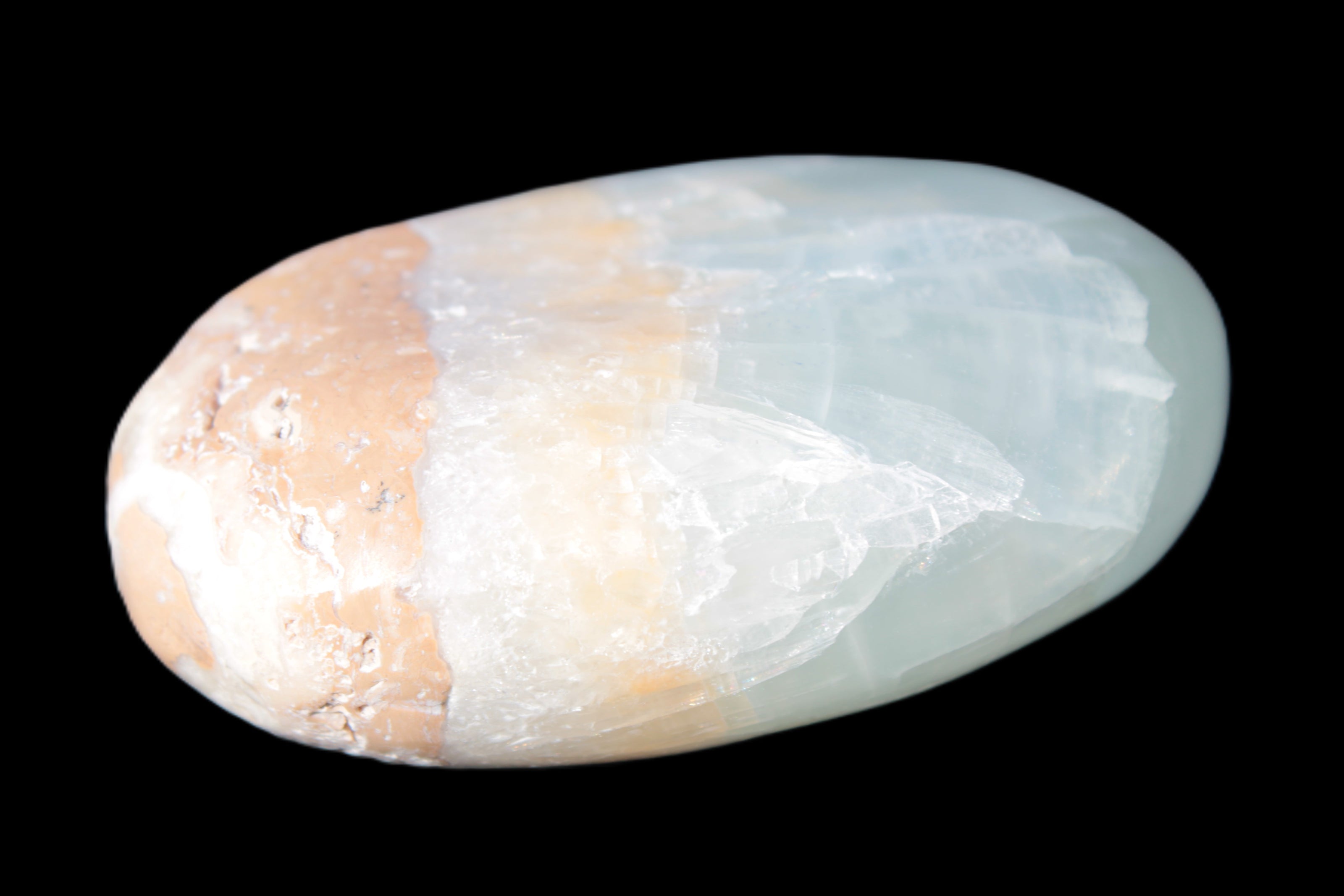 Pistachio Calcite palmstone 64-72mm  121-168g Rocks and Things