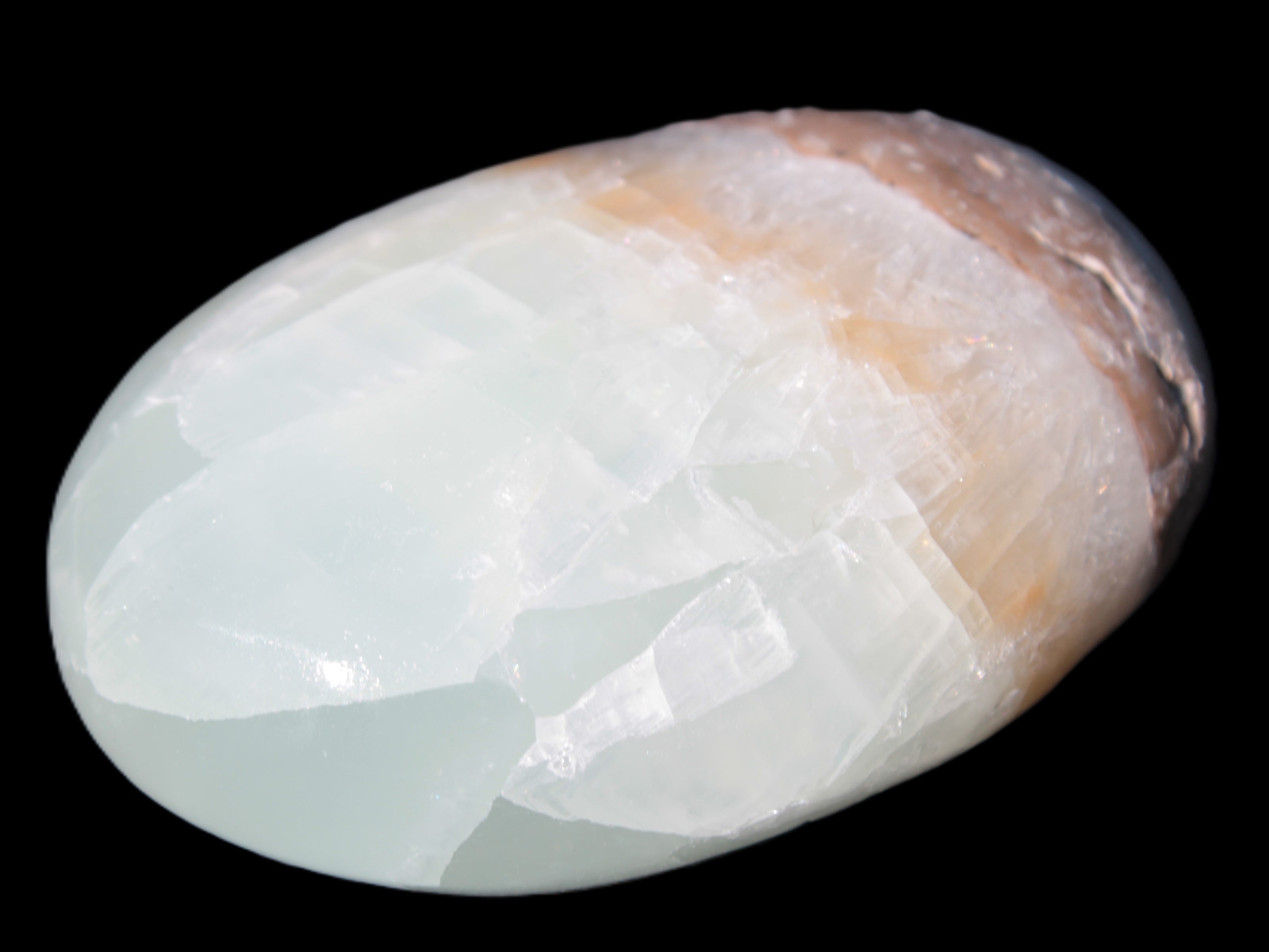 Pistachio Calcite palmstone 64-72mm  121-168g Rocks and Things